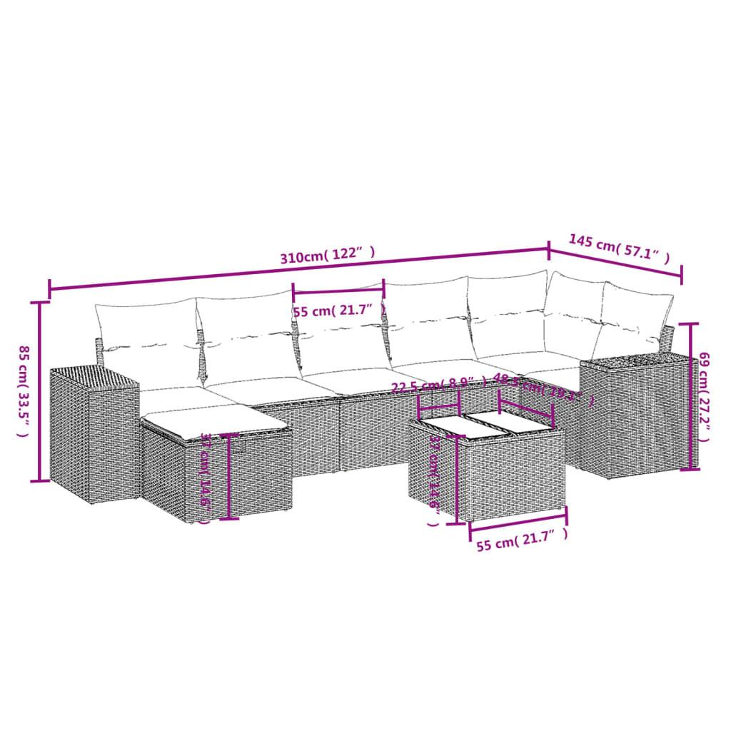 VidaXL Garten sofagarnitur poly-rattan