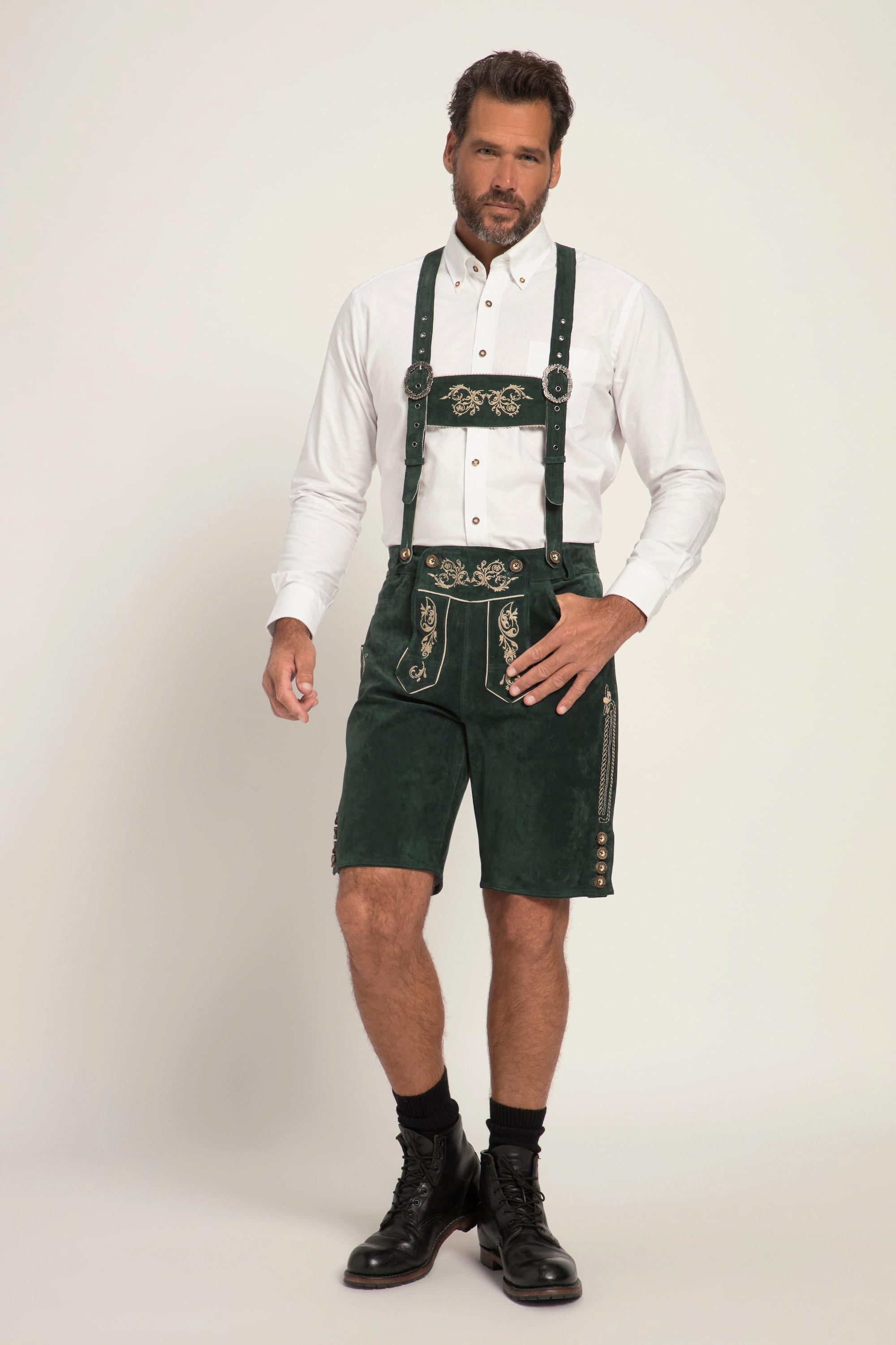 JP1880 Trachtenhose Echtes Leder Bestickt