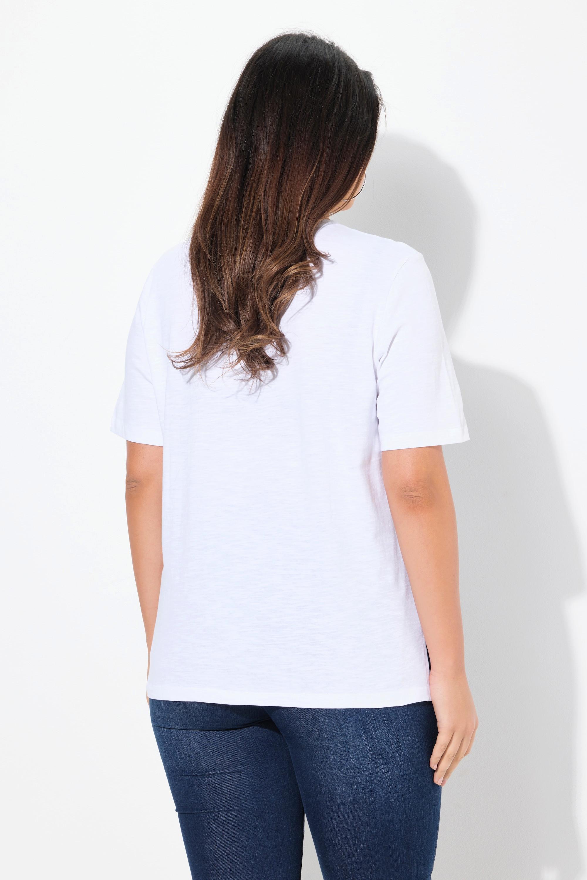 Ulla Popken Flockdruck Rundhals Halbarm T-Shirt