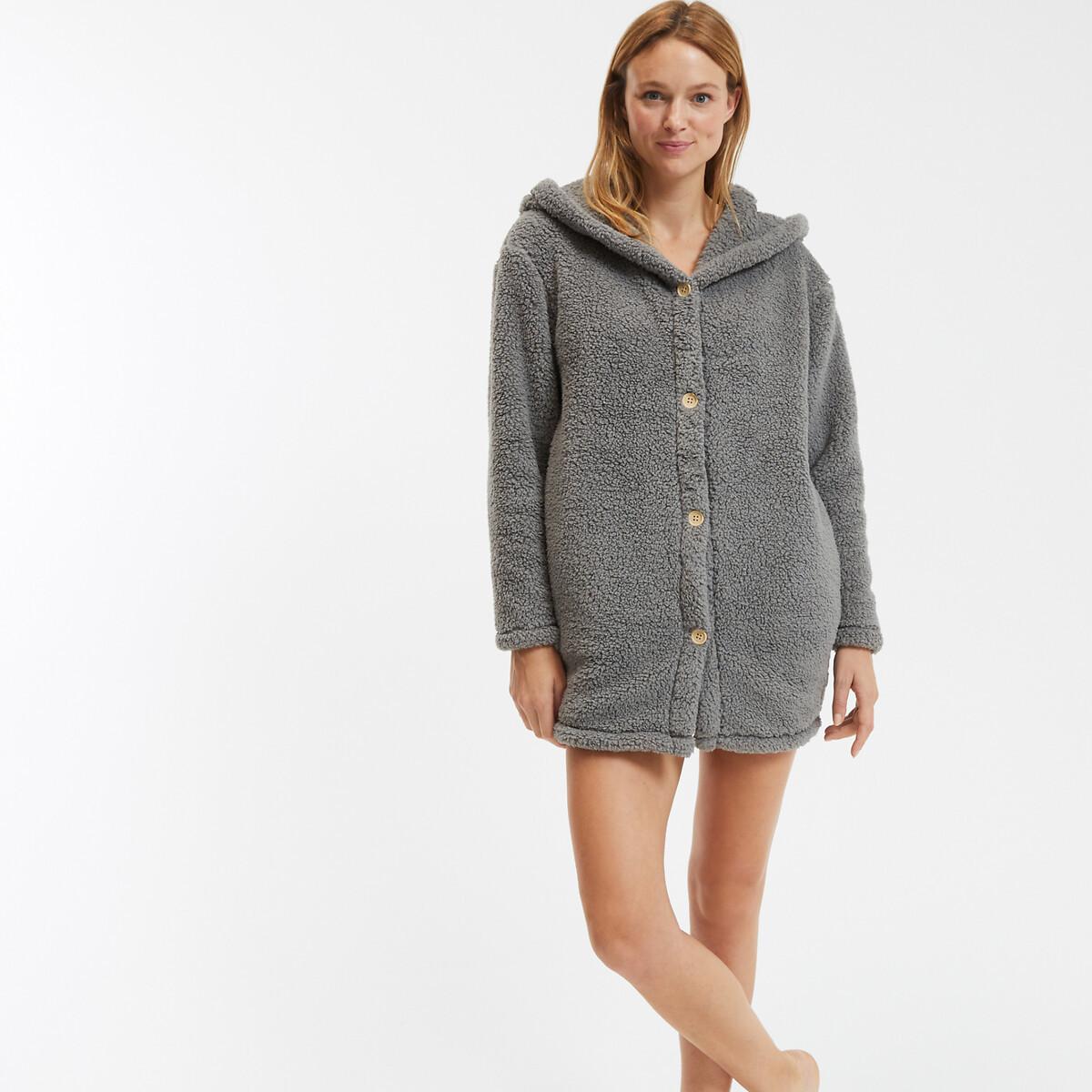 SO'HOME Fleece-Morgenmantel mit Kapuze