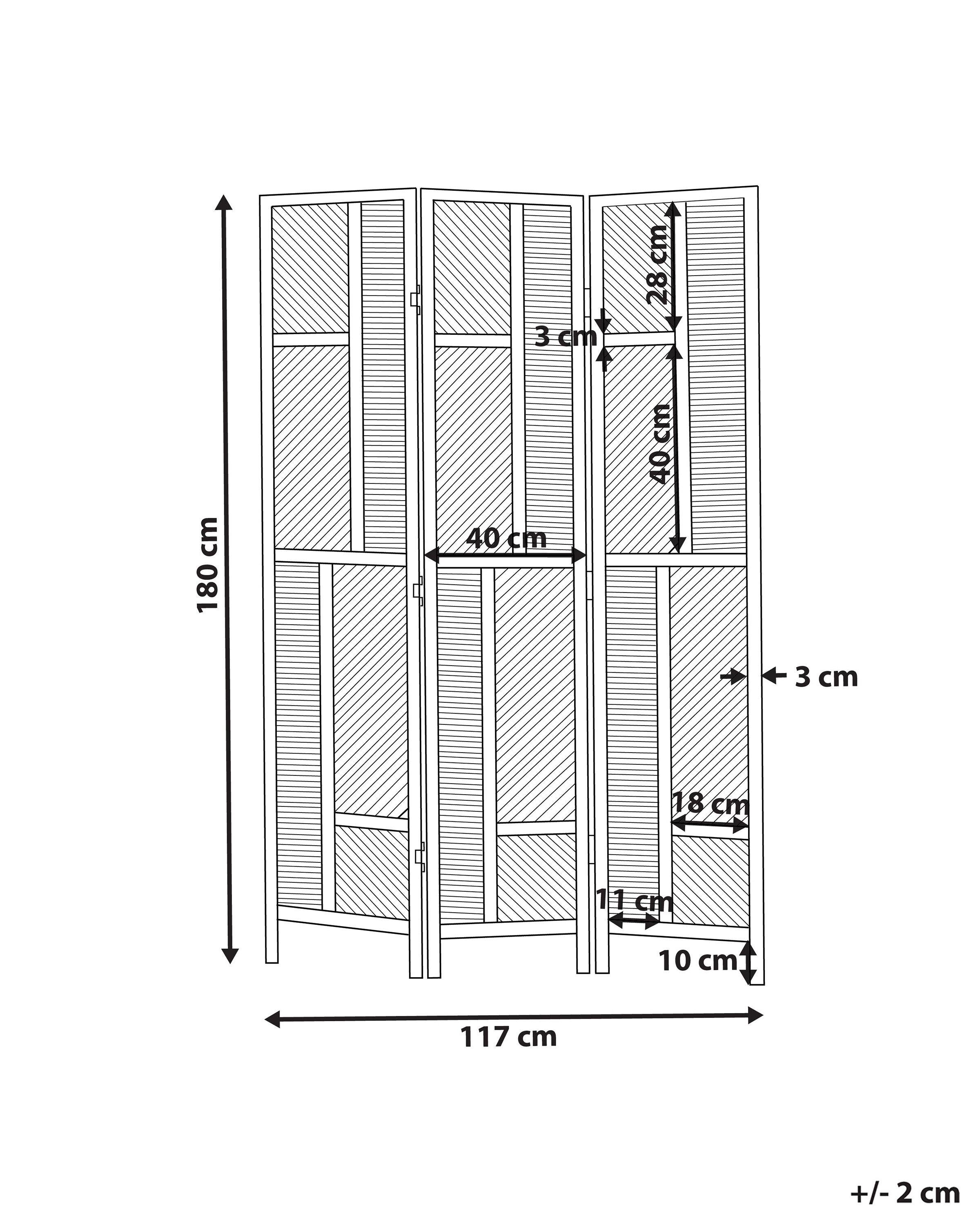 Beliani Raumteiler 3-teilig aus Rattan Boho LAMEZIA