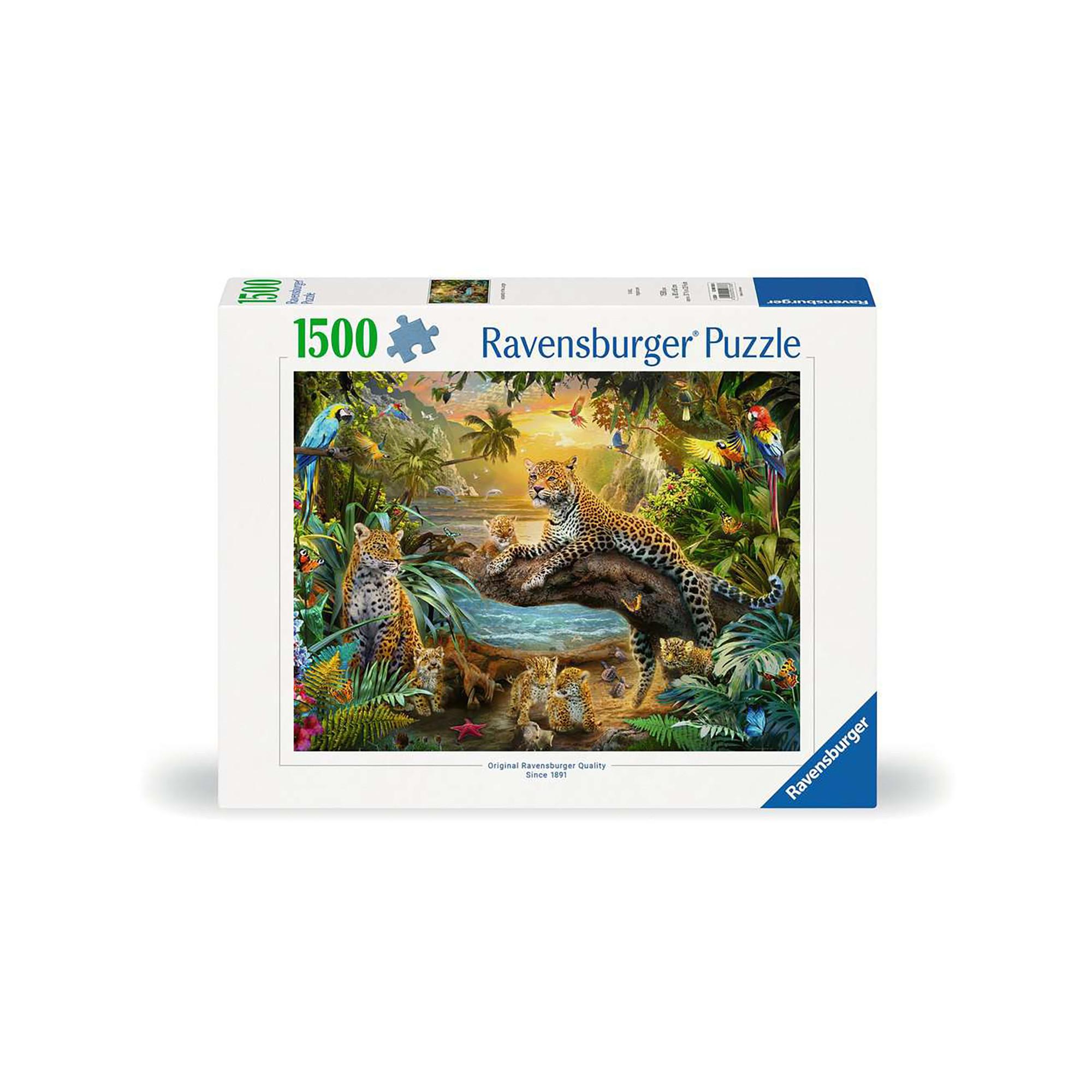 Ravensburger Puzzle Leopardenfamilie im Dschungel, 1500 Teile