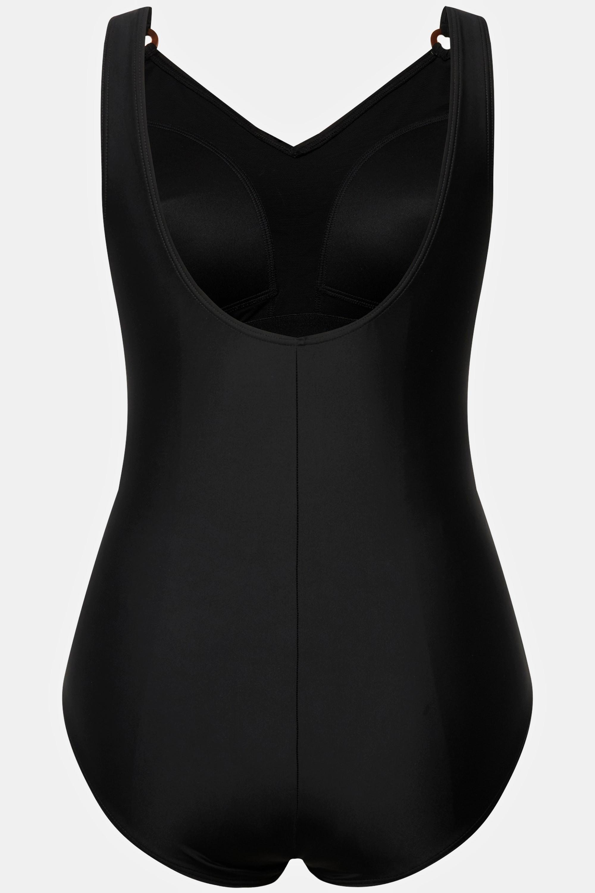 Ulla Popken Badeanzug, Kakteen, Softcups, Zierringe, recycelt