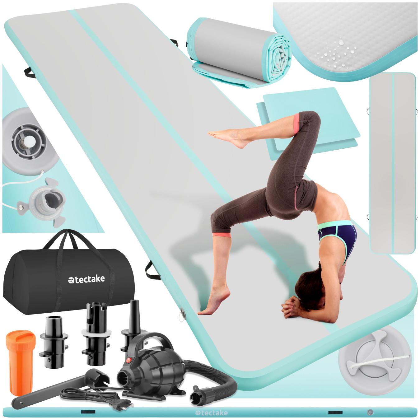 Tectake Aufblasbare Trainingsmatte AirFlexy mit elektr. Luftpumpe
