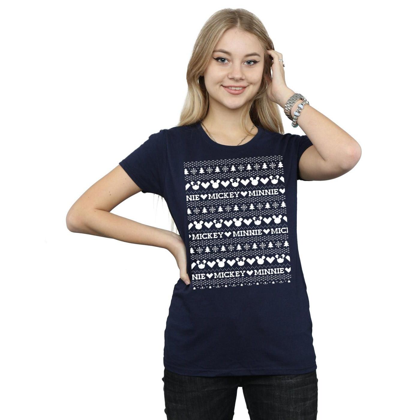 Disney Mickey und Minnie Maus Weihnachtspullover Stil T-Shirt