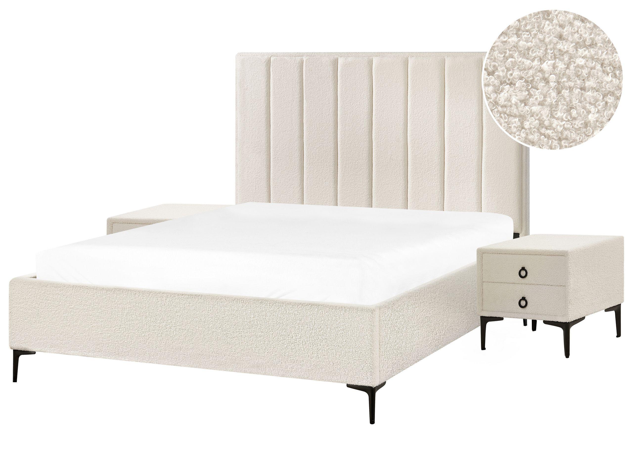 Beliani Schlafzimmer Set aus Bouclé SEZANNE