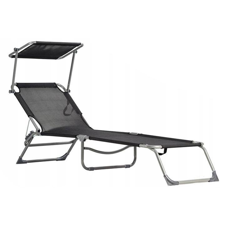 Northix Liegestuhl, Daybed, verstellbarer Gartensessel mit Baldachin,