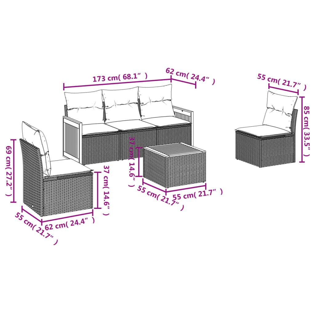 VidaXL Garten sofagarnitur poly-rattan
