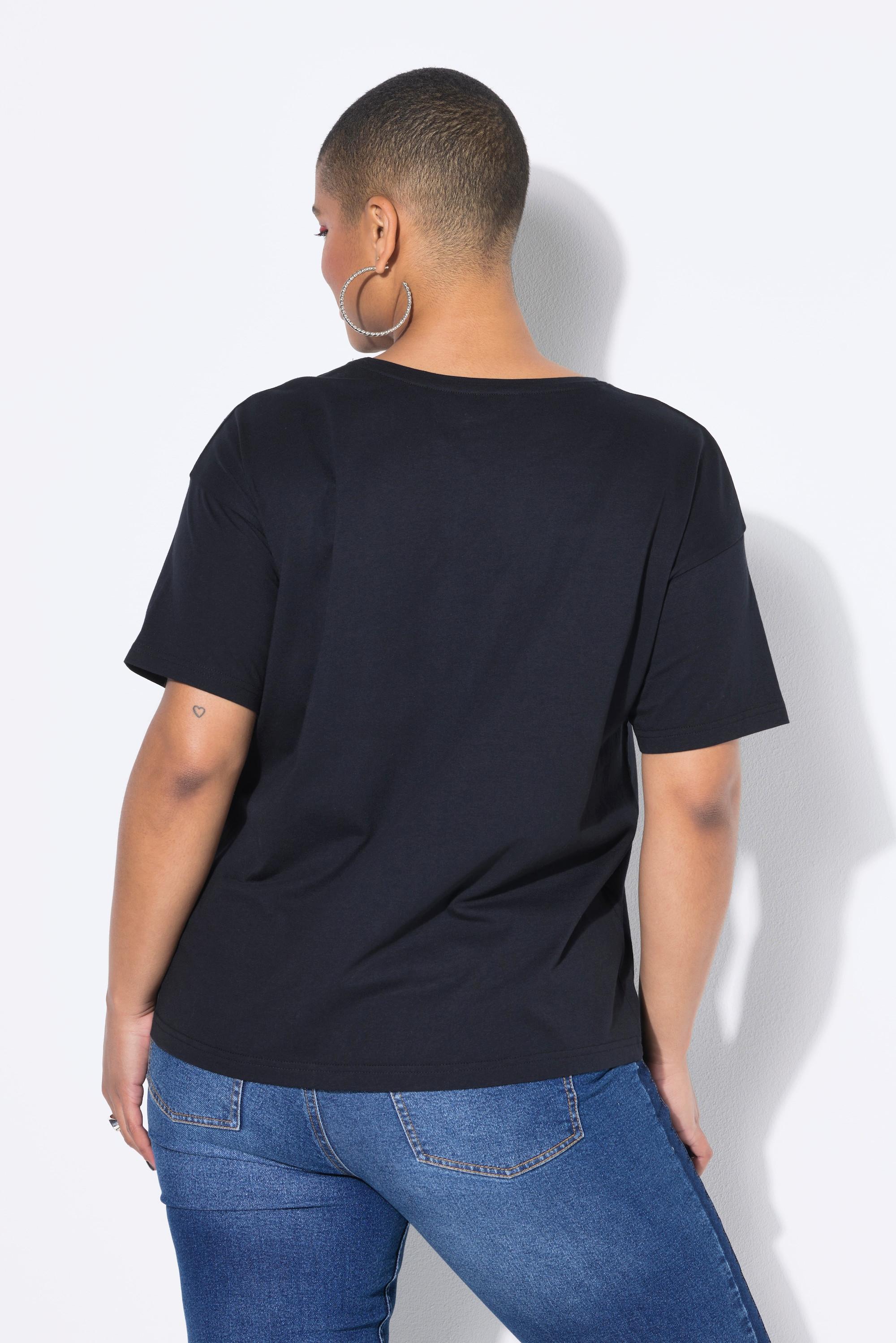 Studio Untold Oversized Glitter-Eye Halbarm T-Shirt