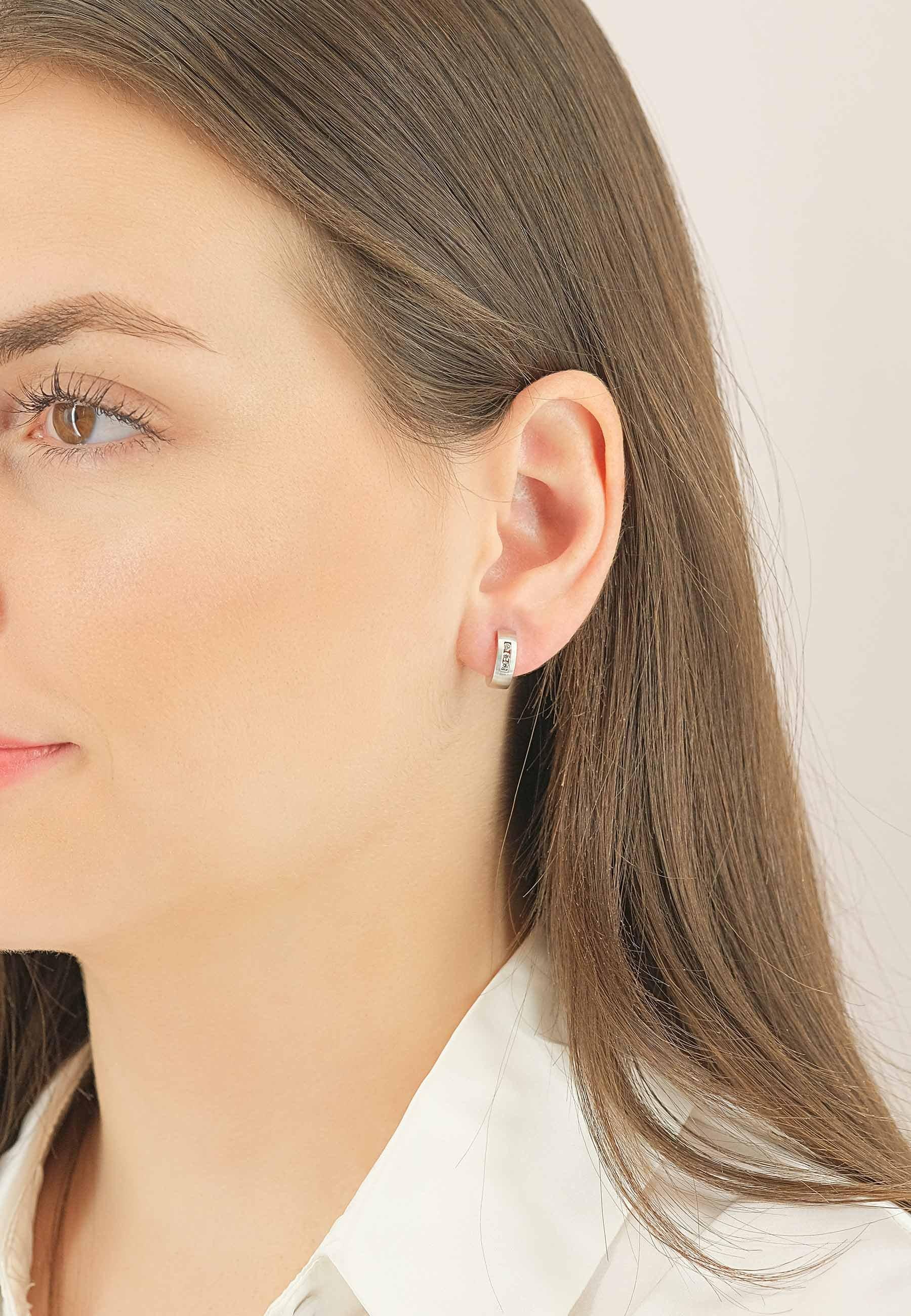 MUAU Schmuck Creolen Weissgold 750 Diamant 0.12ct. 14mm
