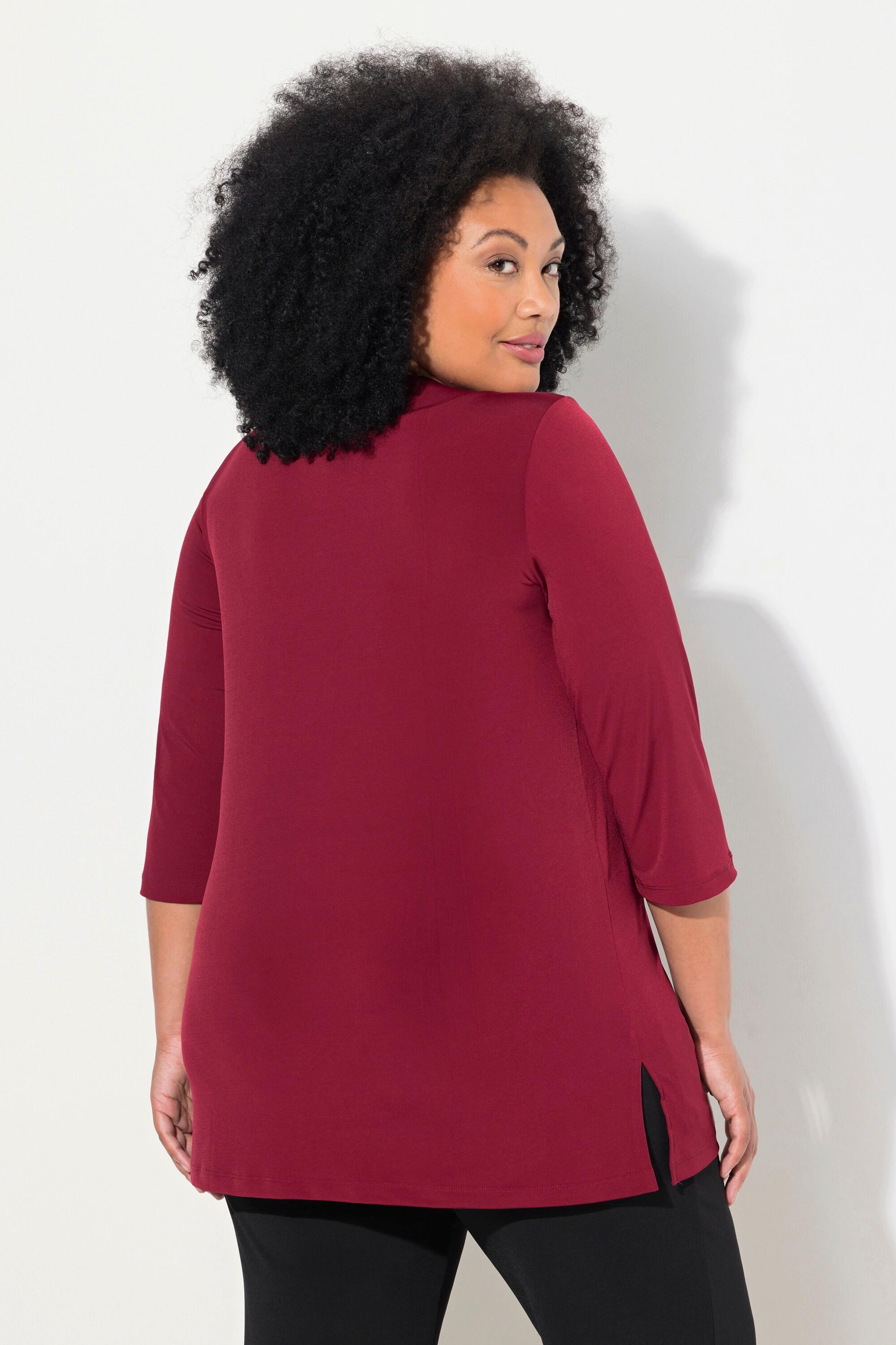Ulla Popken A-Linie V-Ausschnitt 3/4 Arm Longshirt