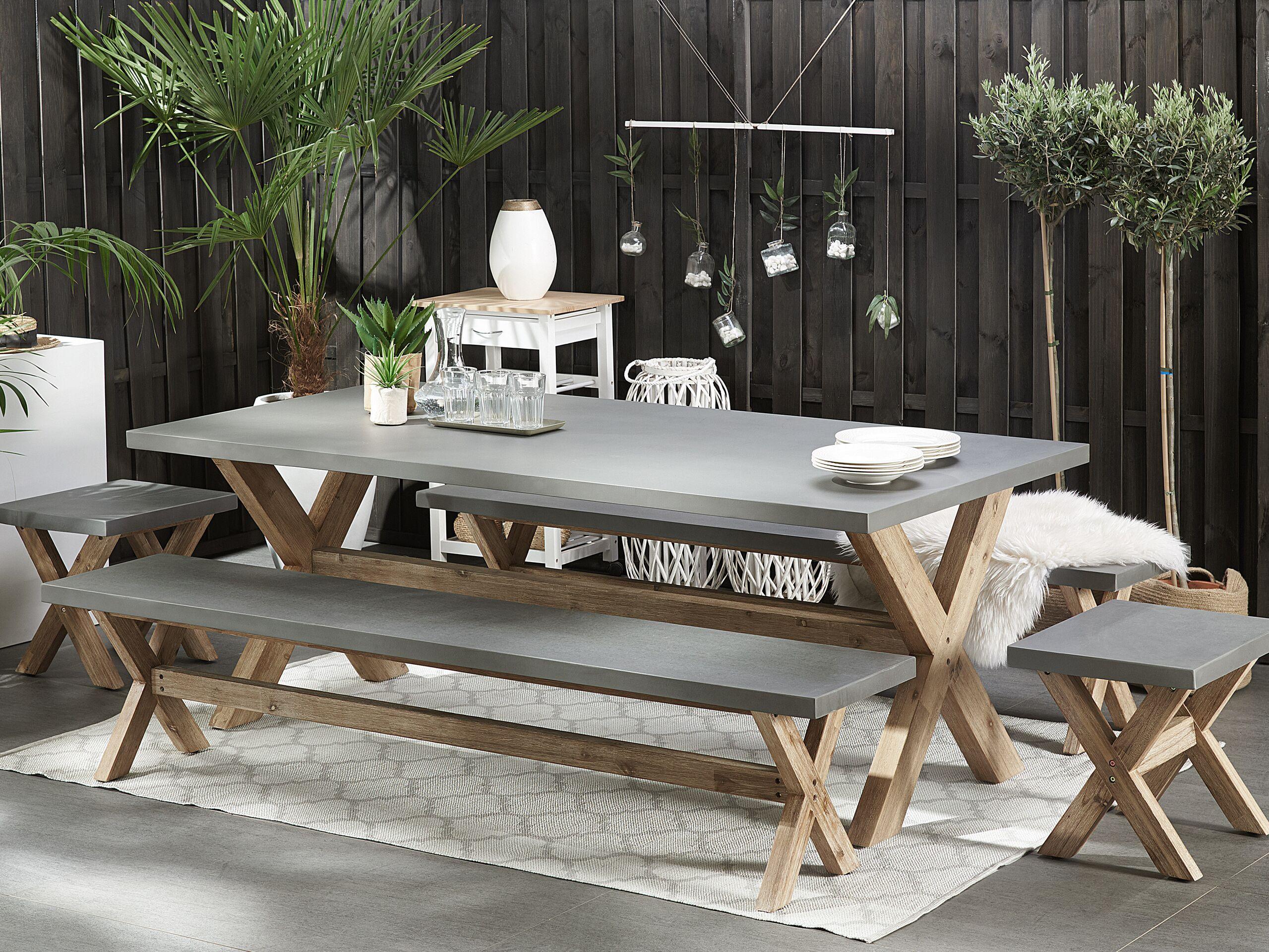 Beliani Gartenbank aus Faserzement Industriell OLBIA