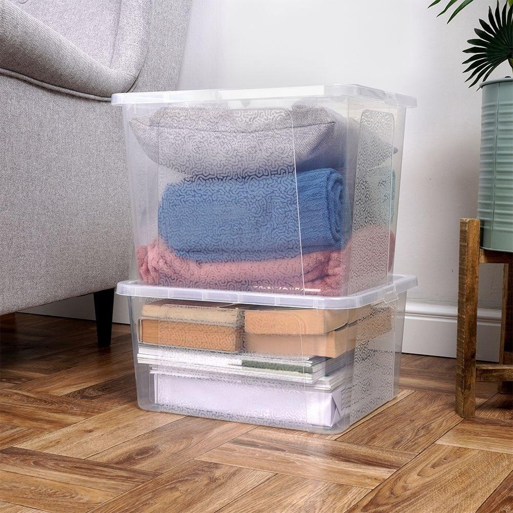 B2X Aufbewahrungsbox mit Deckel - robuster und transparenter Kunststoff