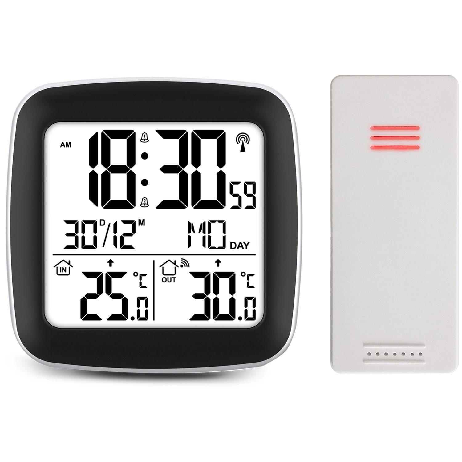 B2X Silberfarbene Wetterstation mit Display BD-903