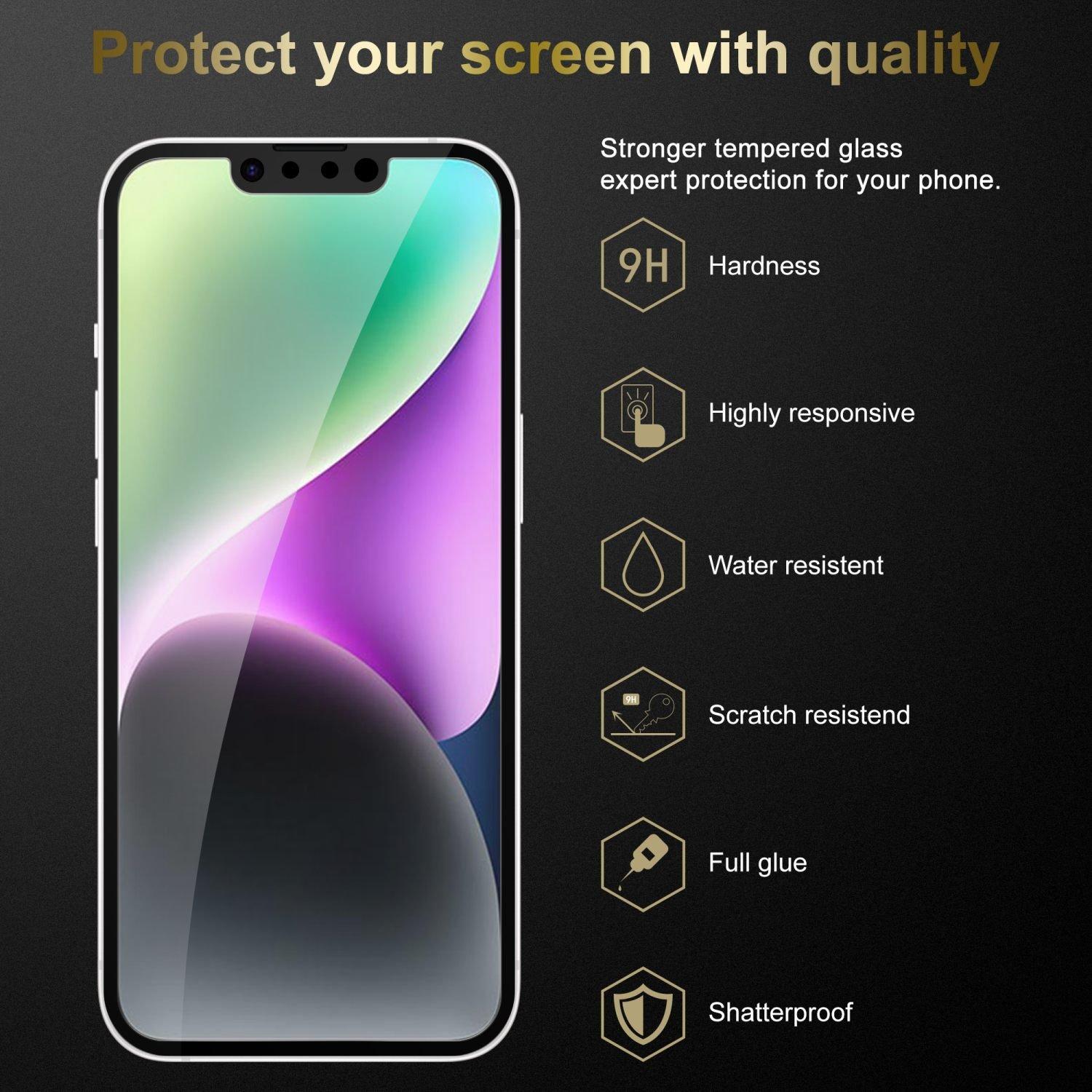 Cadorabo Vollbild Display-Schutzglas für Apple iPhone 14 - Schutzfolie