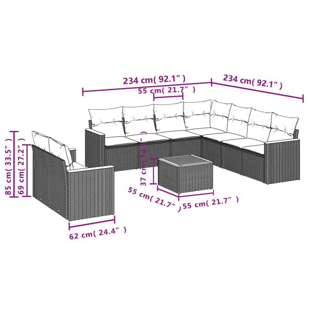 VidaXL Garten sofagarnitur poly-rattan