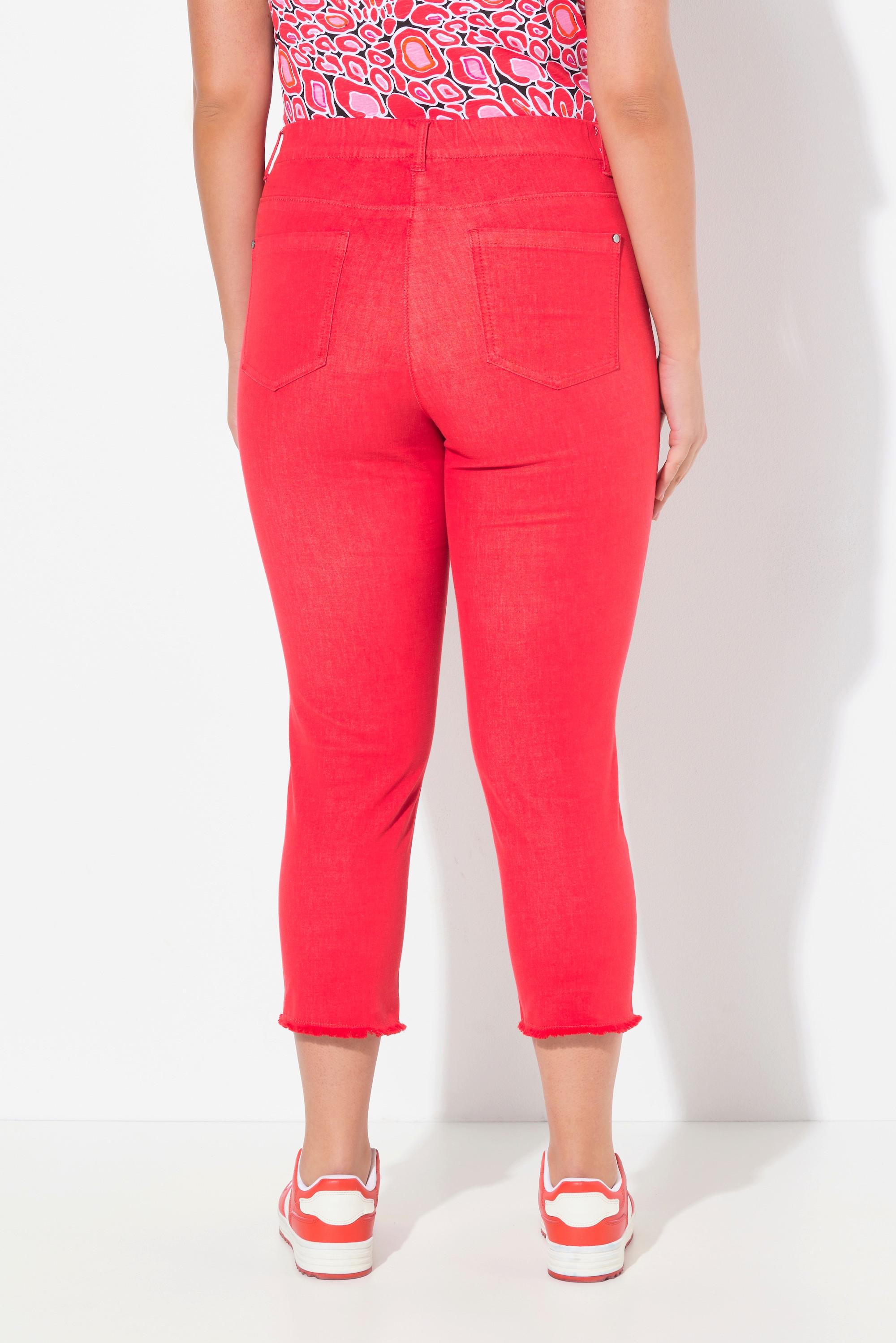 Ulla Popken Sienna 7/8 Hose schmaler Bein Fransensaum