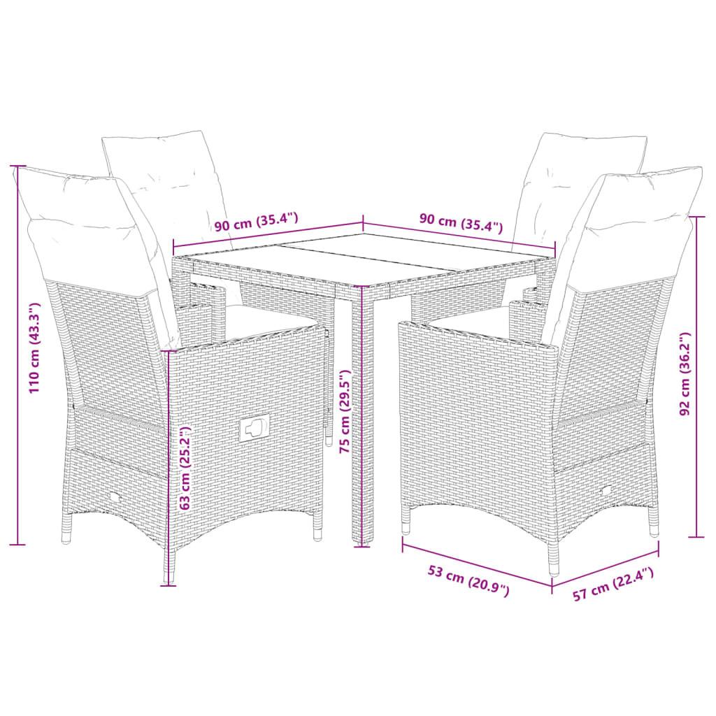 VidaXL Garten essgruppe poly-rattan
