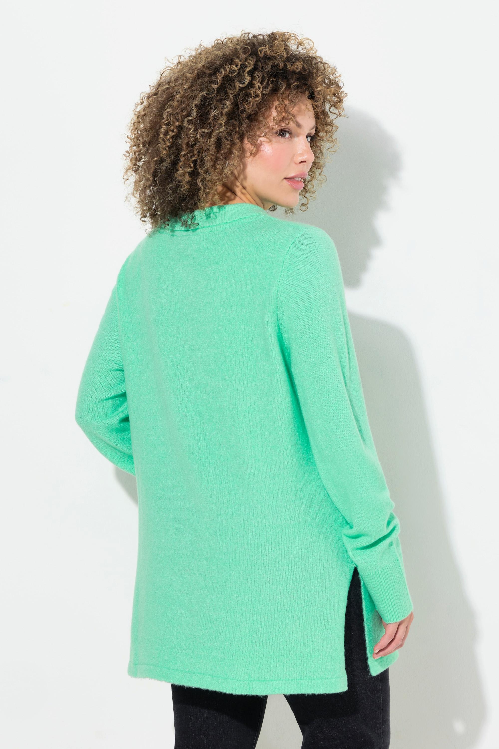 Ulla Popken Pullover, Stehkragen, Kordel, Taschen, Langarm