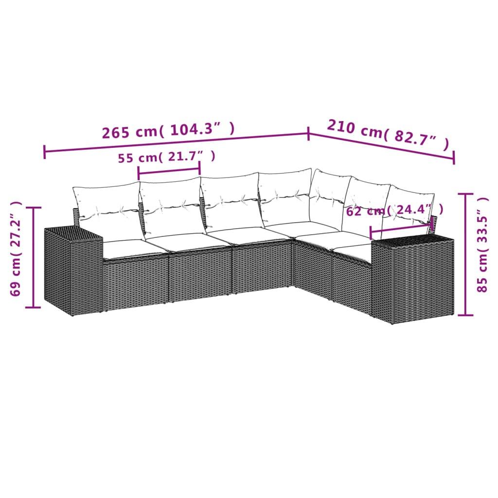 VidaXL Garten sofagarnitur poly-rattan
