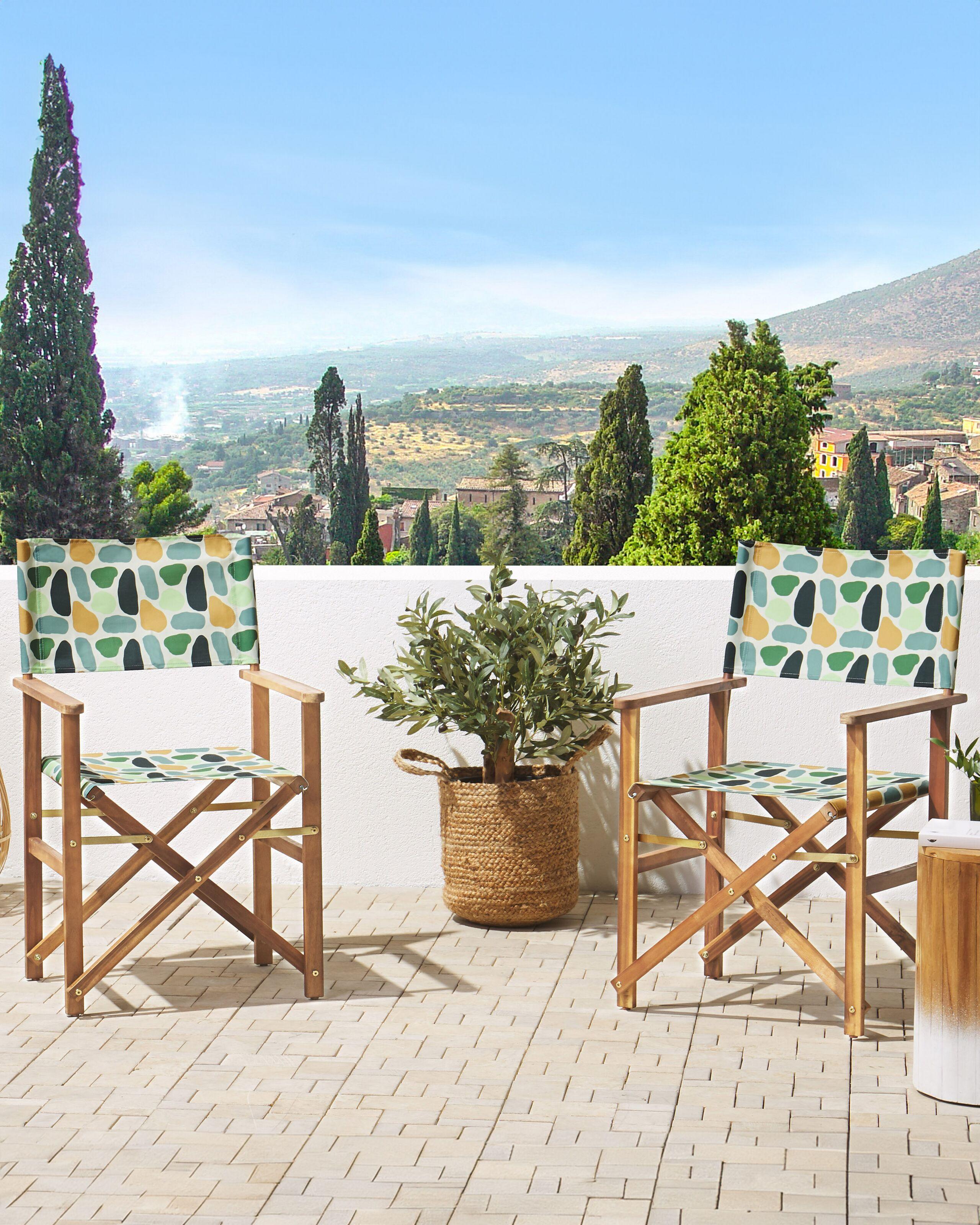 Beliani Gartenstuhl 2er Set aus Polyester Modern CINE