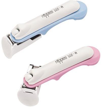 Nippes Baby-Sicherheitsnagelknipser, vernickelt, assortiert blau und rosa, 7 cm