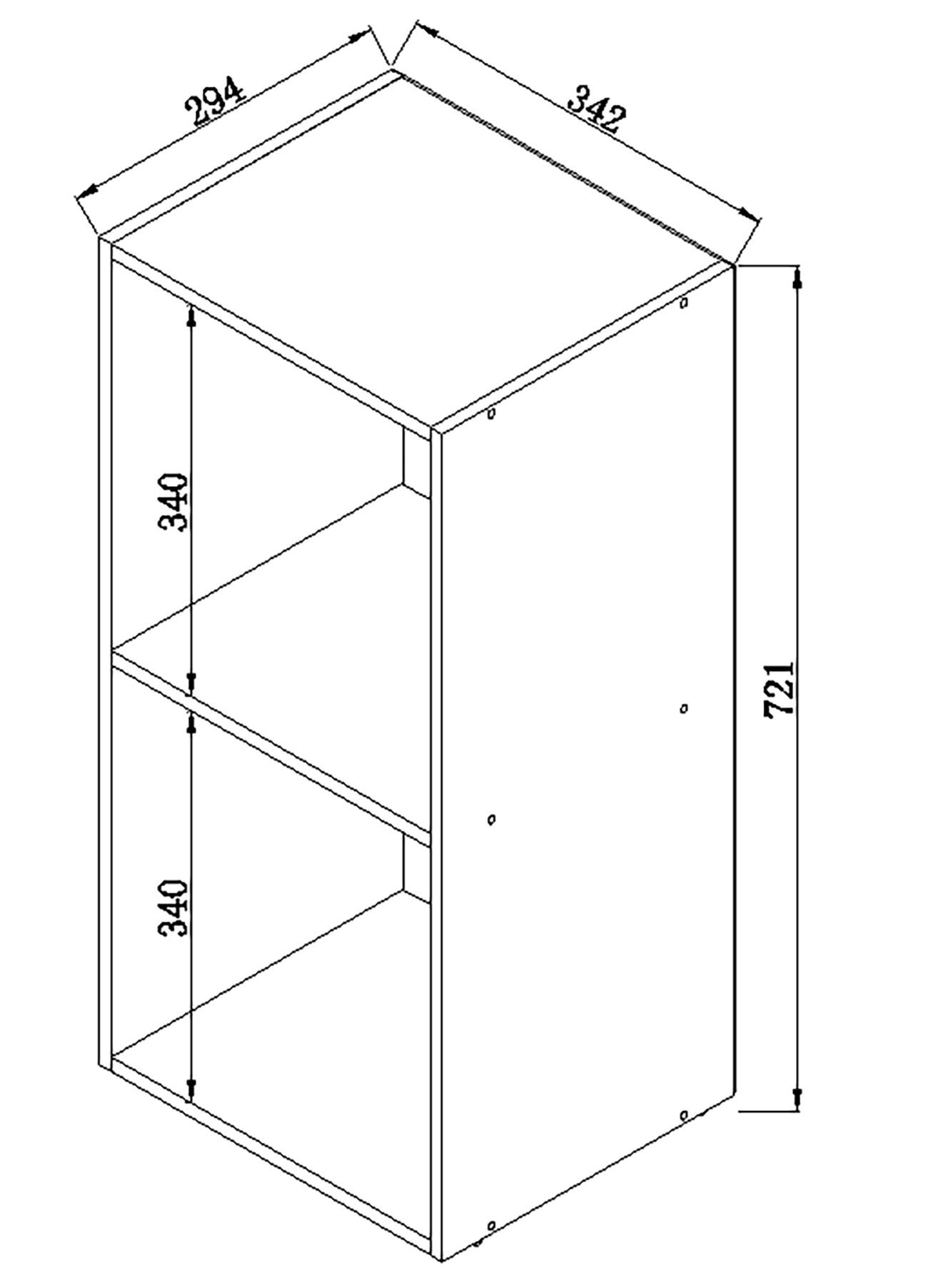 VCM Holz Stand Regal | Regal mit 2 großen Fächer | Maße: H. 72 x B. 34 x T. 30 cm | Platz für 65 Schallplatten | 1 fester Fachboden - Platto