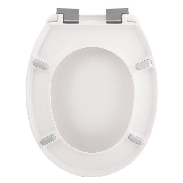 spirella Toilettensitz Duroplast NEELA Mattweiß - Scharniere aus verchromtem ABS