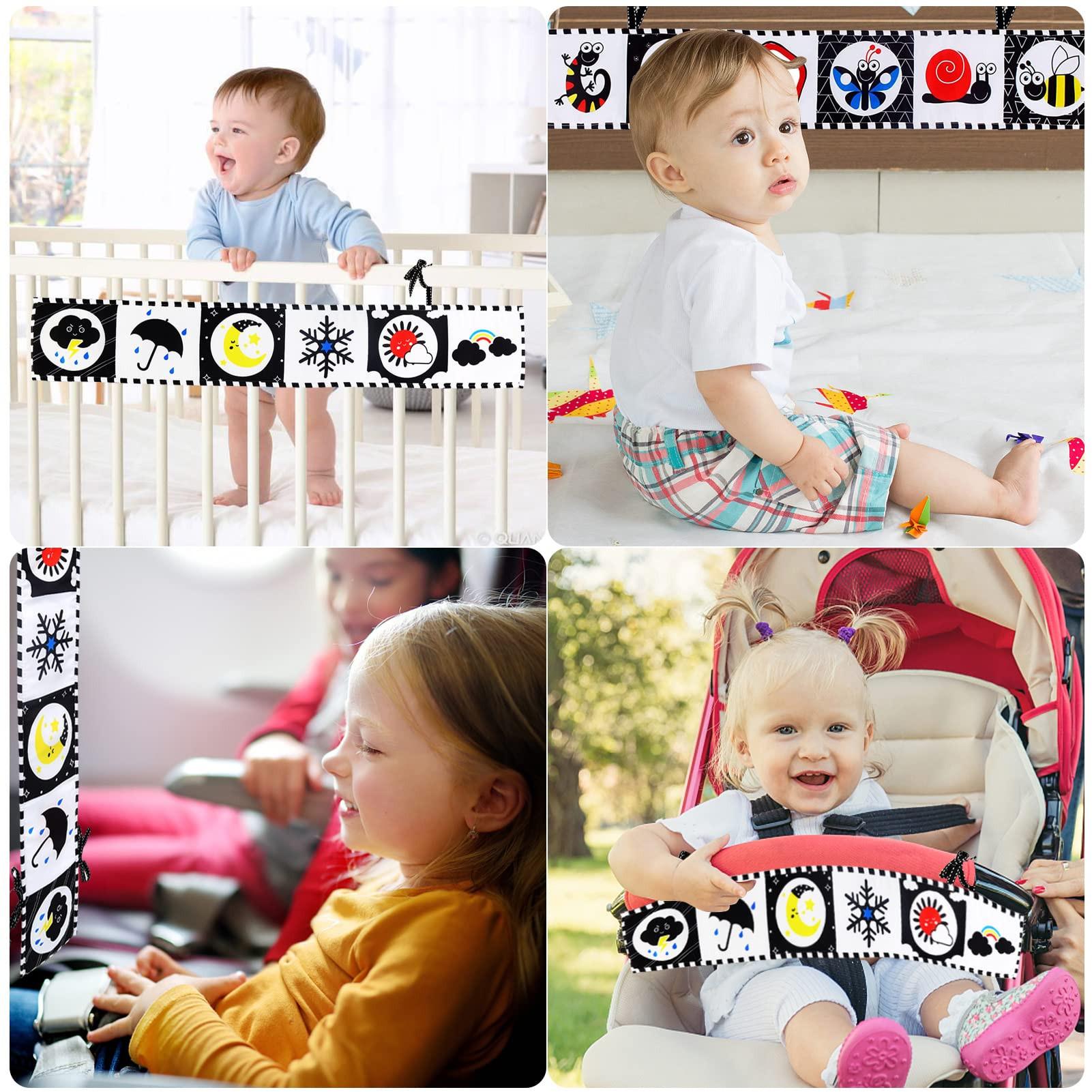 Activity-board Buch Babyspielzeug, Kontrastkarten Babybuch Baby Stoffbuch, Fühlbuch Baby, Doppelseitiges weiches Stoffbuch mit Spiegel