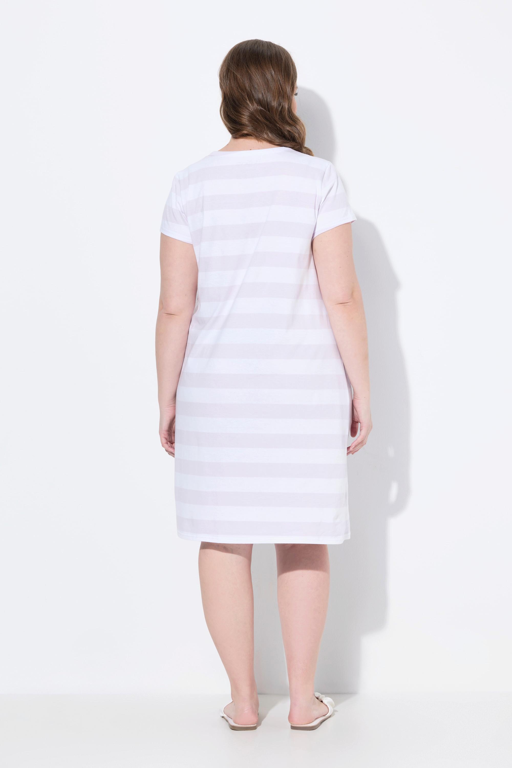 Ulla Popken Bellieva Gestreiftes Halbarm Jerseykleid