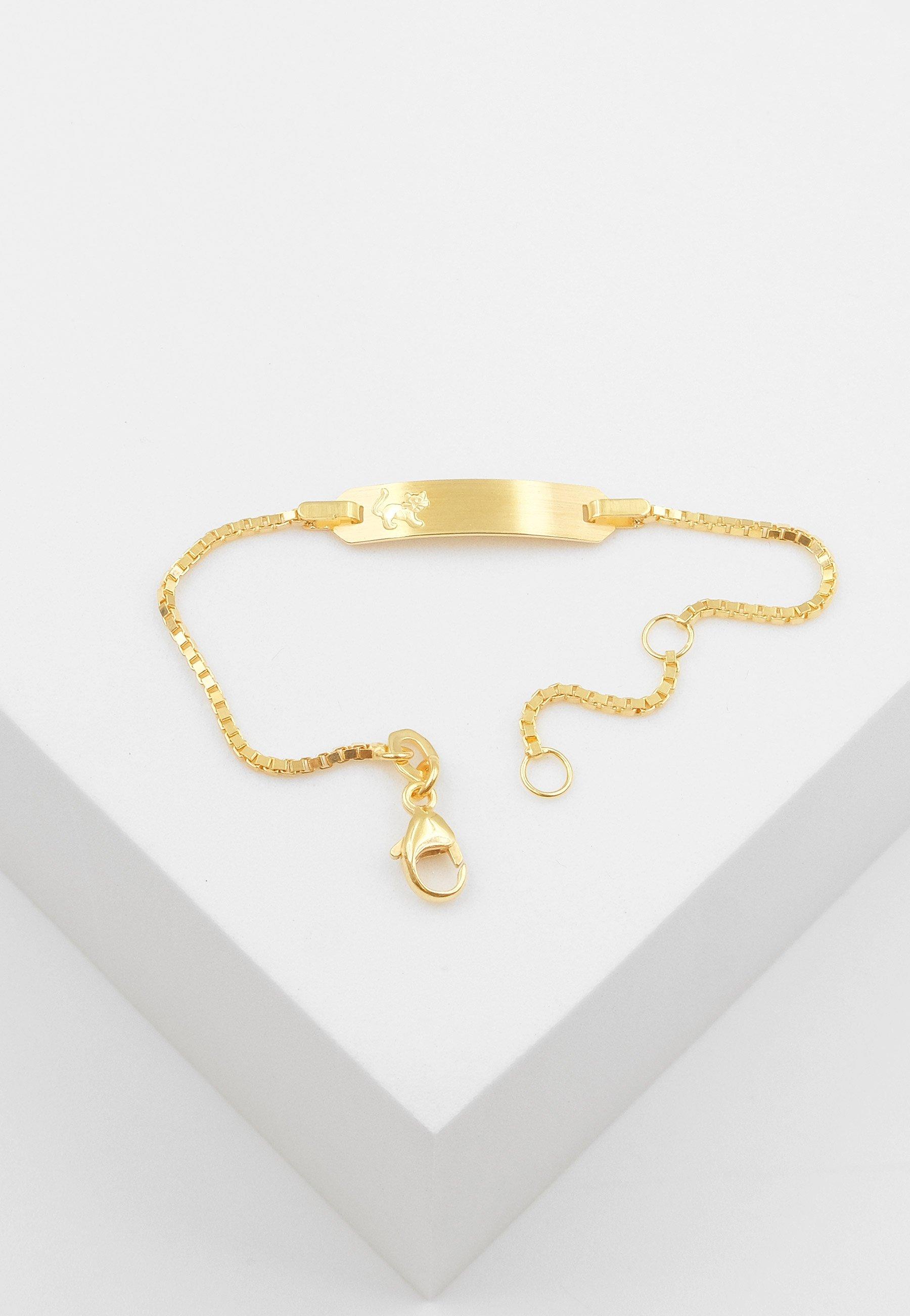 MUAU Schmuck ID-Bracelet Venezianer Gelbgold 750 Katze, 1.1mm, 14cm