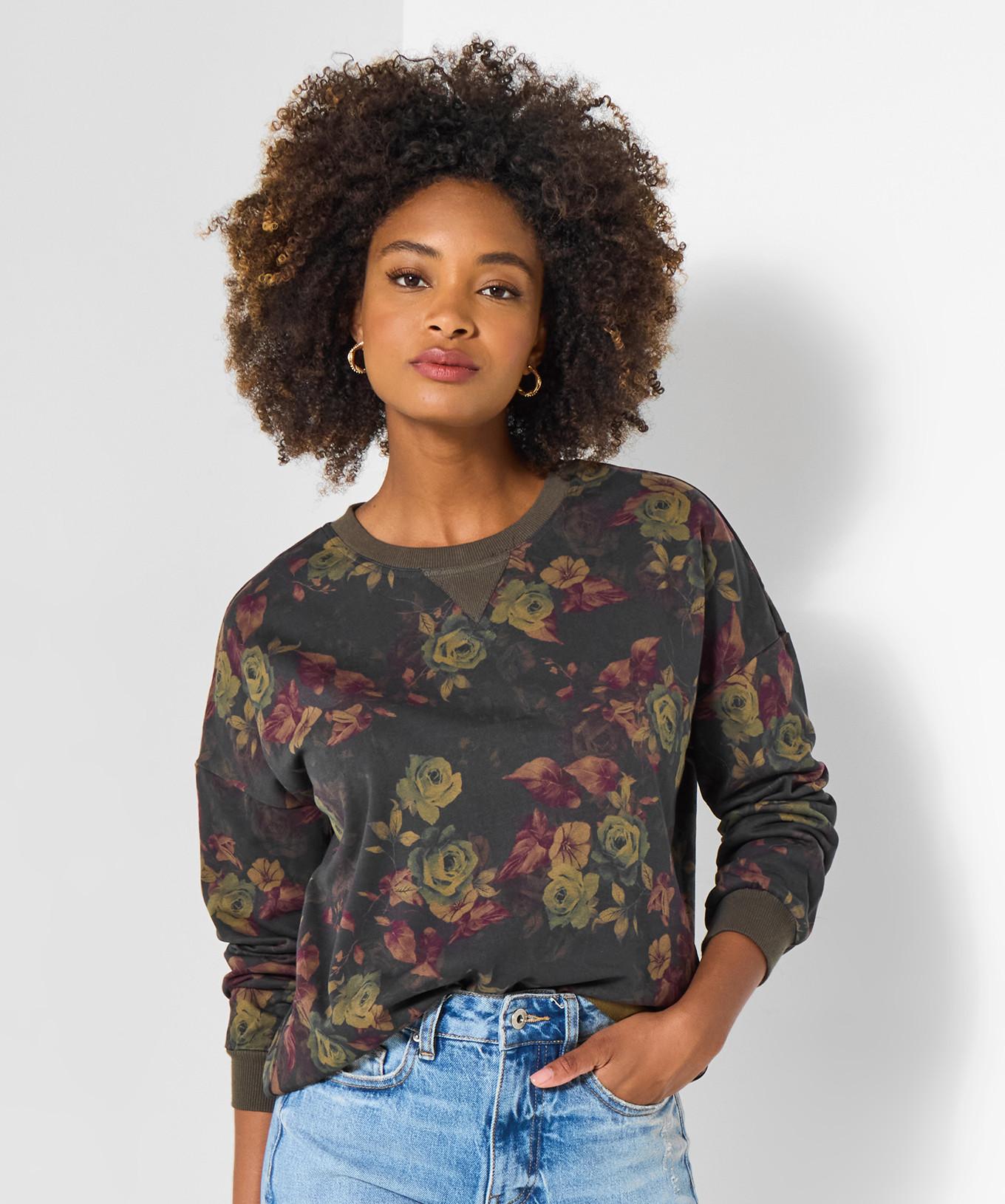 Joe Browns Sweatshirt mit Blumenmuster und Rundhalsausschnitt