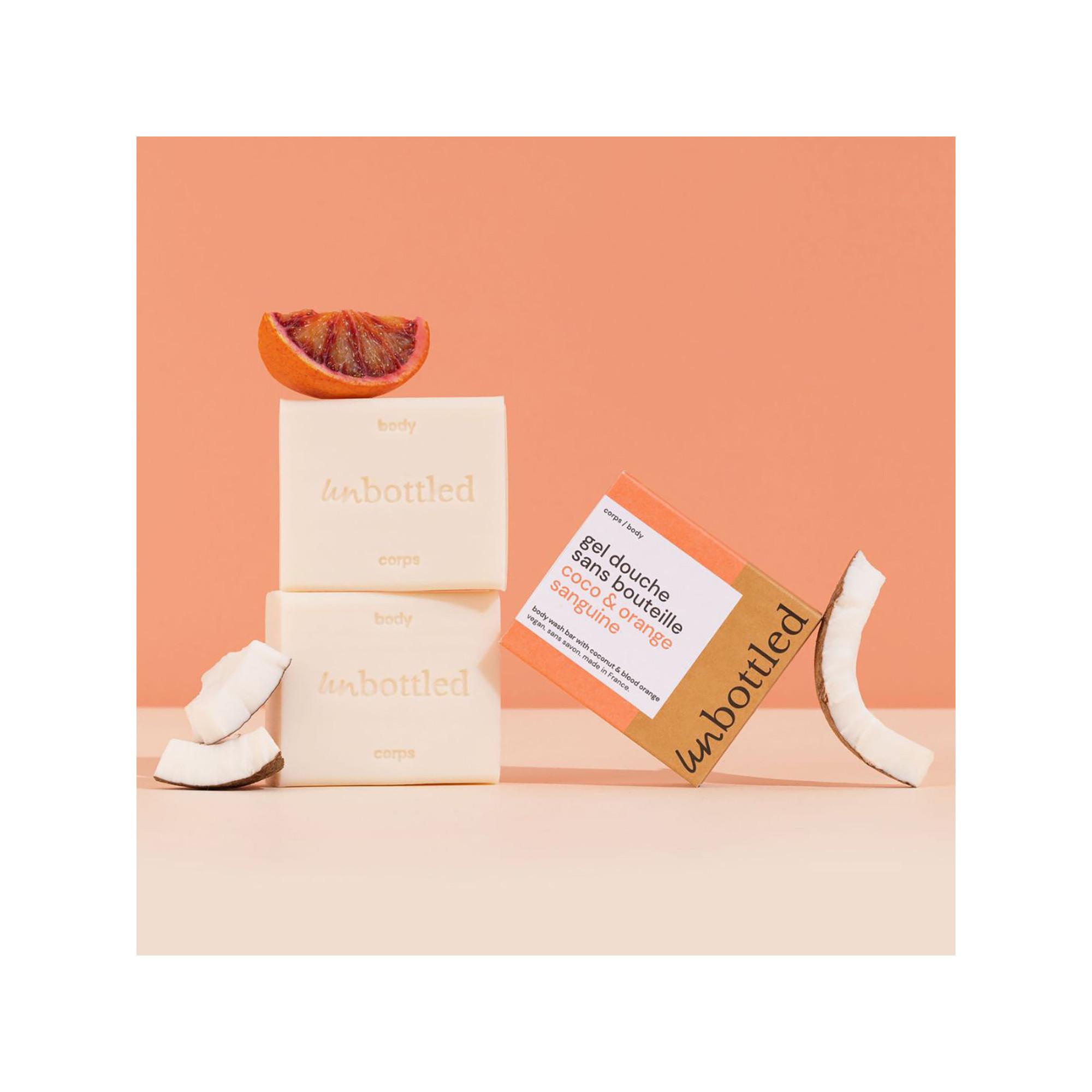 UNBOTTLED Festes Duschgel - Kokosnuss & Blutorange