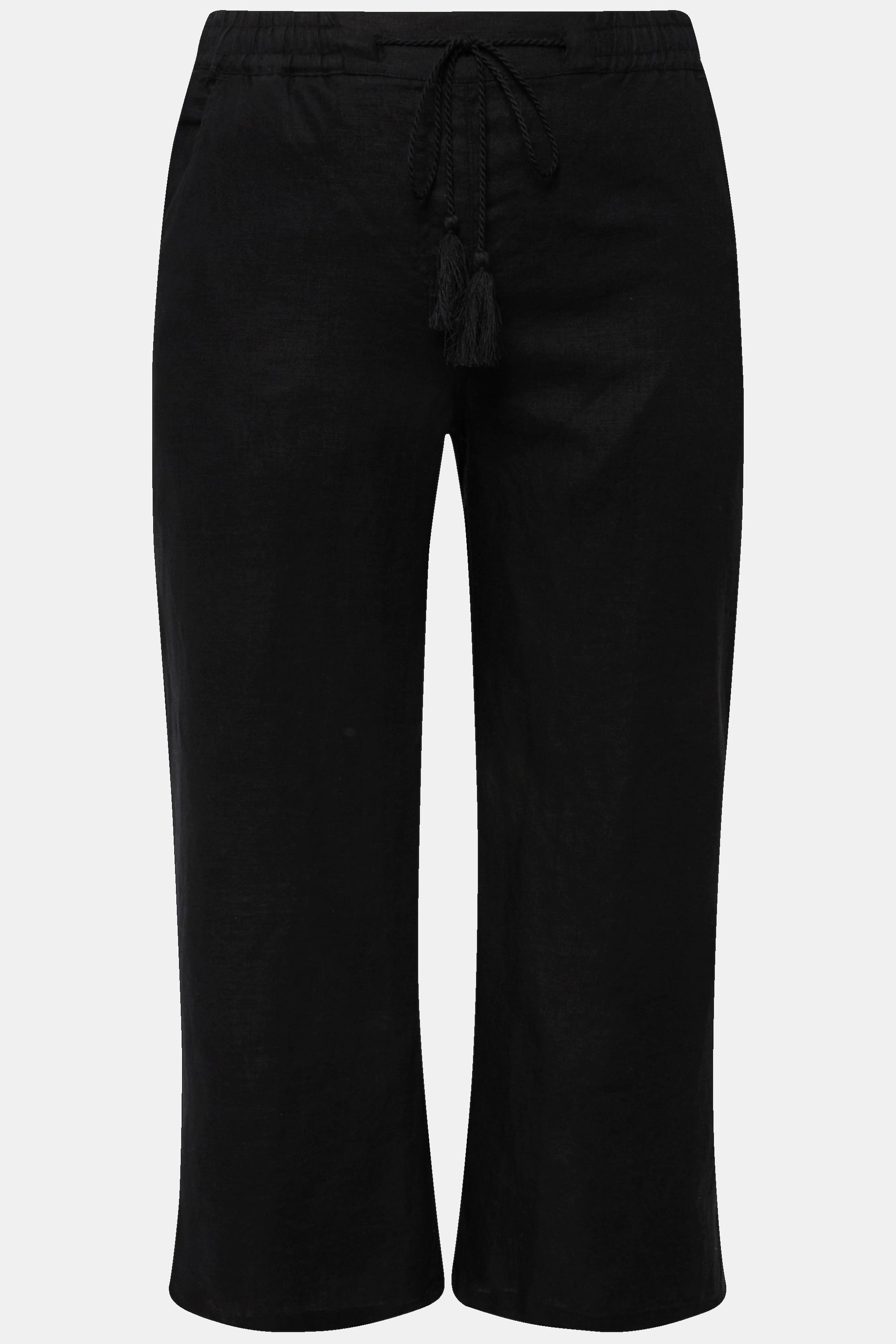 Ulla Popken 7/8 Leinenhose mit elastischem Bund