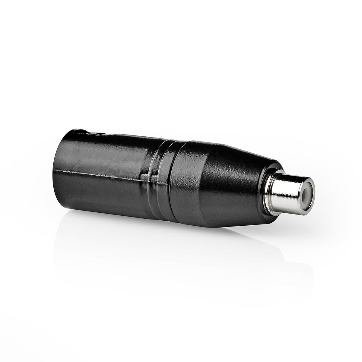 Nedis XLR Adapter | XLR 3-pin Male | RCA Female | Vernickelt | Gerade | Metall | Schwarz | 1 Stk. | Plastikbeutel