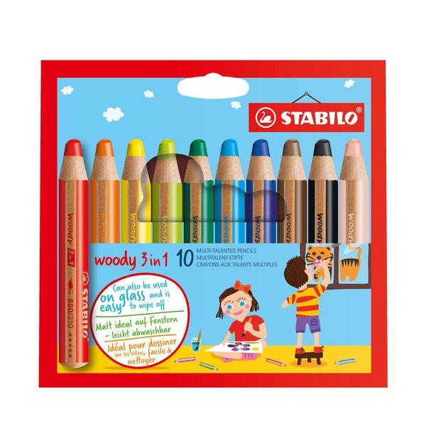 STABILO Dicke Farbstifte Woody 3in1