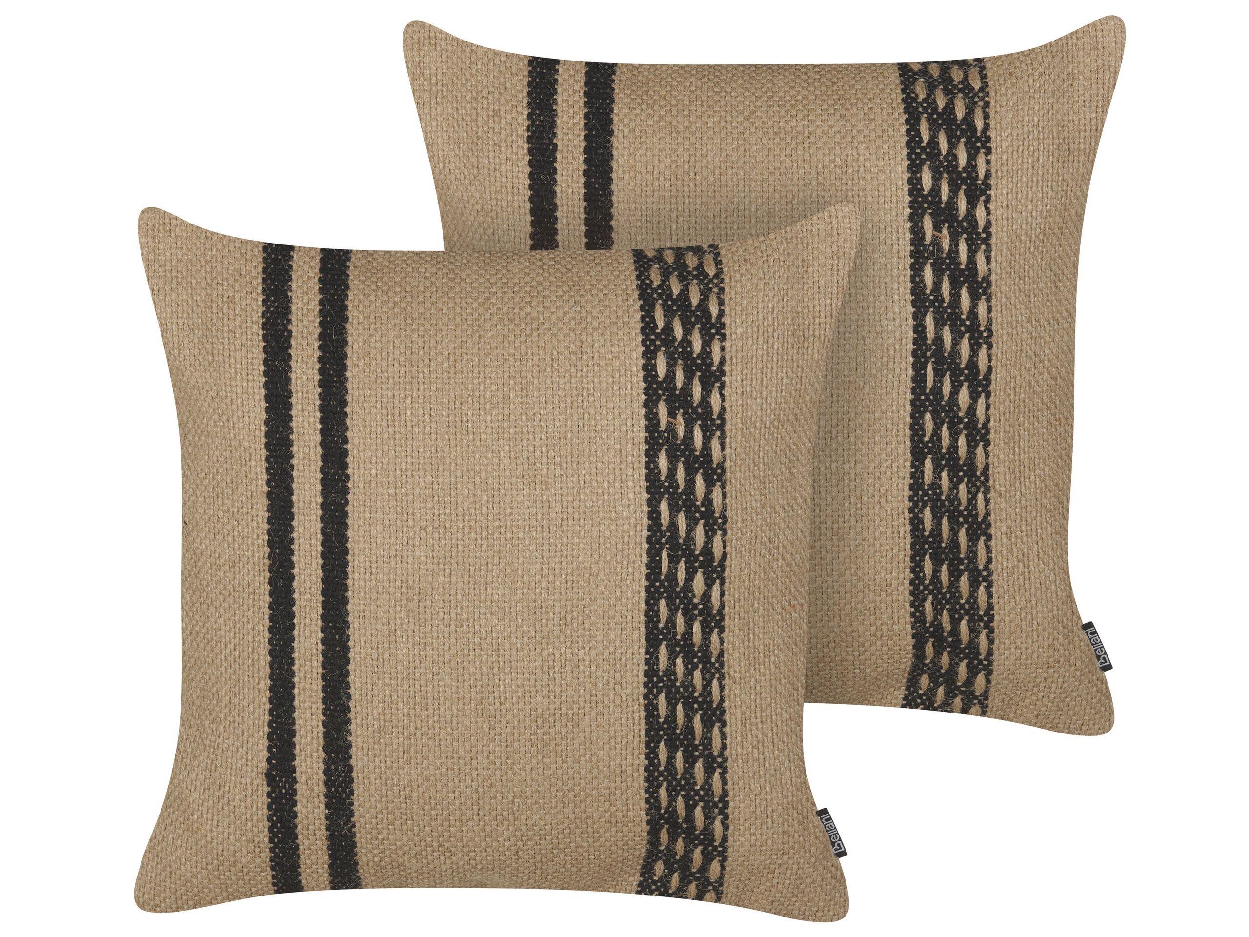 Beliani Dekokissen 2er Set aus Jute Boho DESALIX