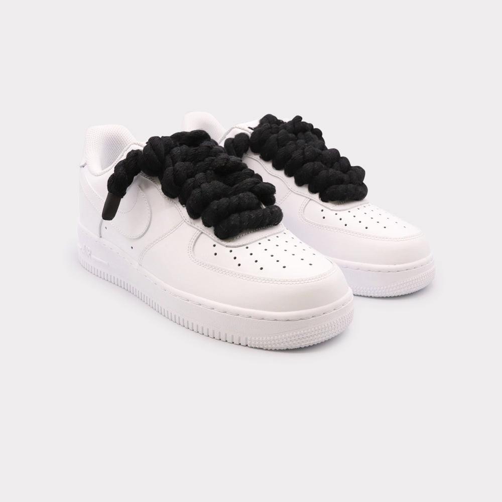 NIKE Air Force 1 White - Rope Lace Black