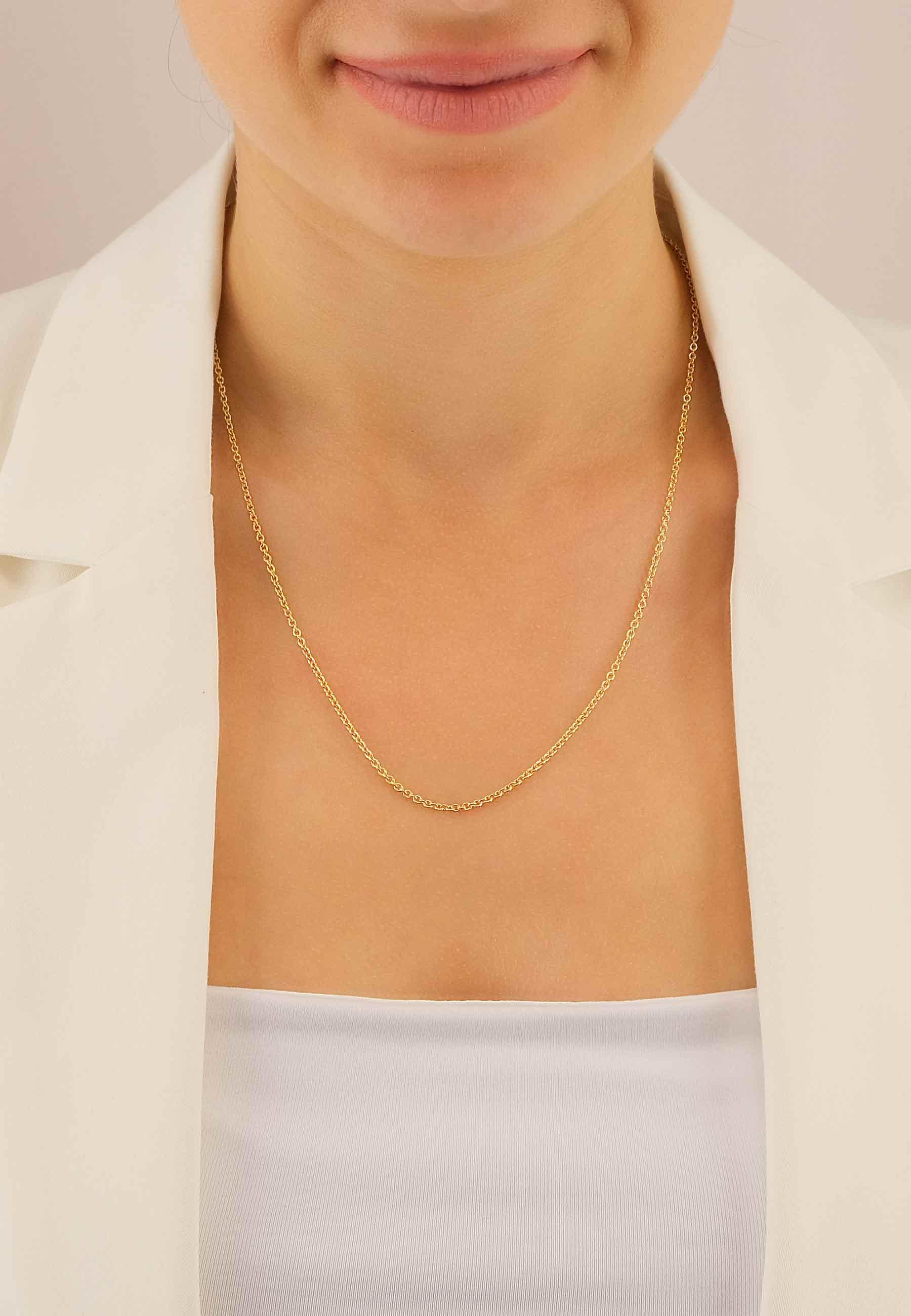 MUAU Schmuck Collier Rundanker Gelbgold 750, 2mm, 45cm