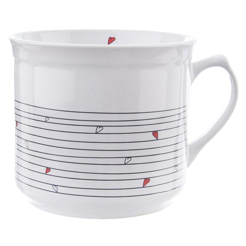 Orion Große Keramiktasse mit Tee-/Kräuterbeutel und flachem Boden