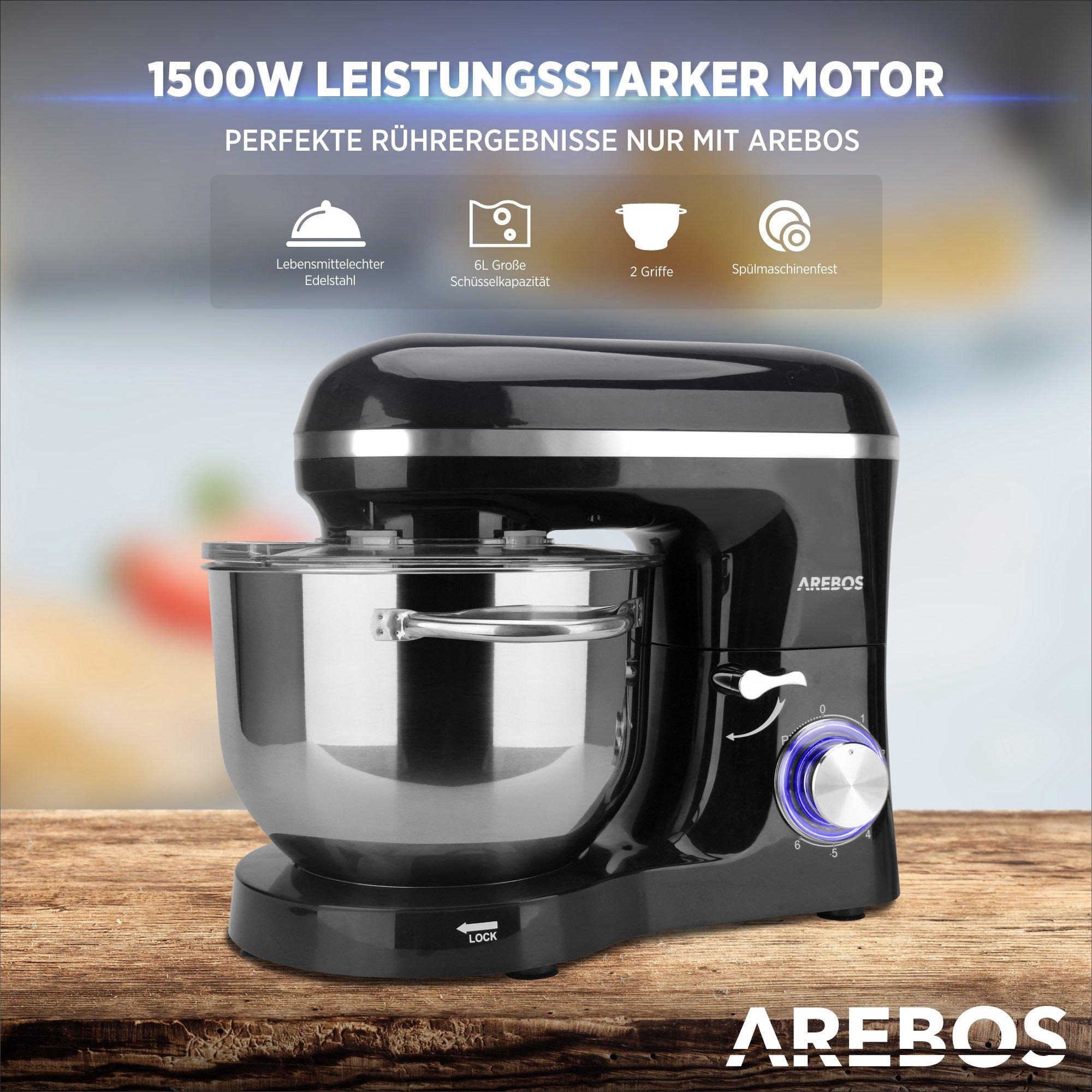 Arebos Küchenmaschine Knetmaschine Teigmaschine Rührmaschine Direktantrieb