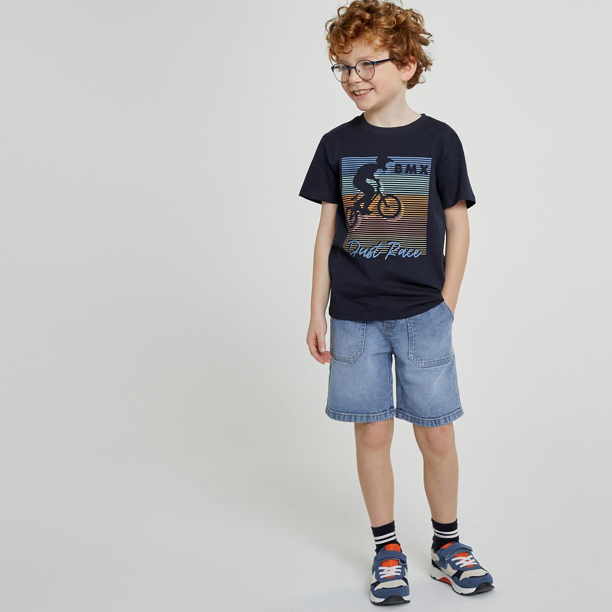 La Redoute Collections Jeans-Bermudas mit Bindebändern