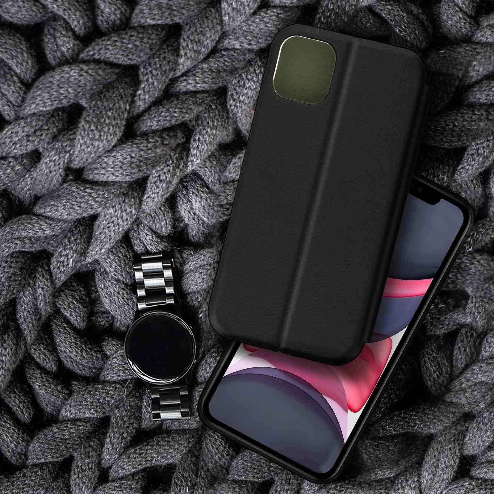 Avizar Kunstlederhülle iPhone 11 Schwarz