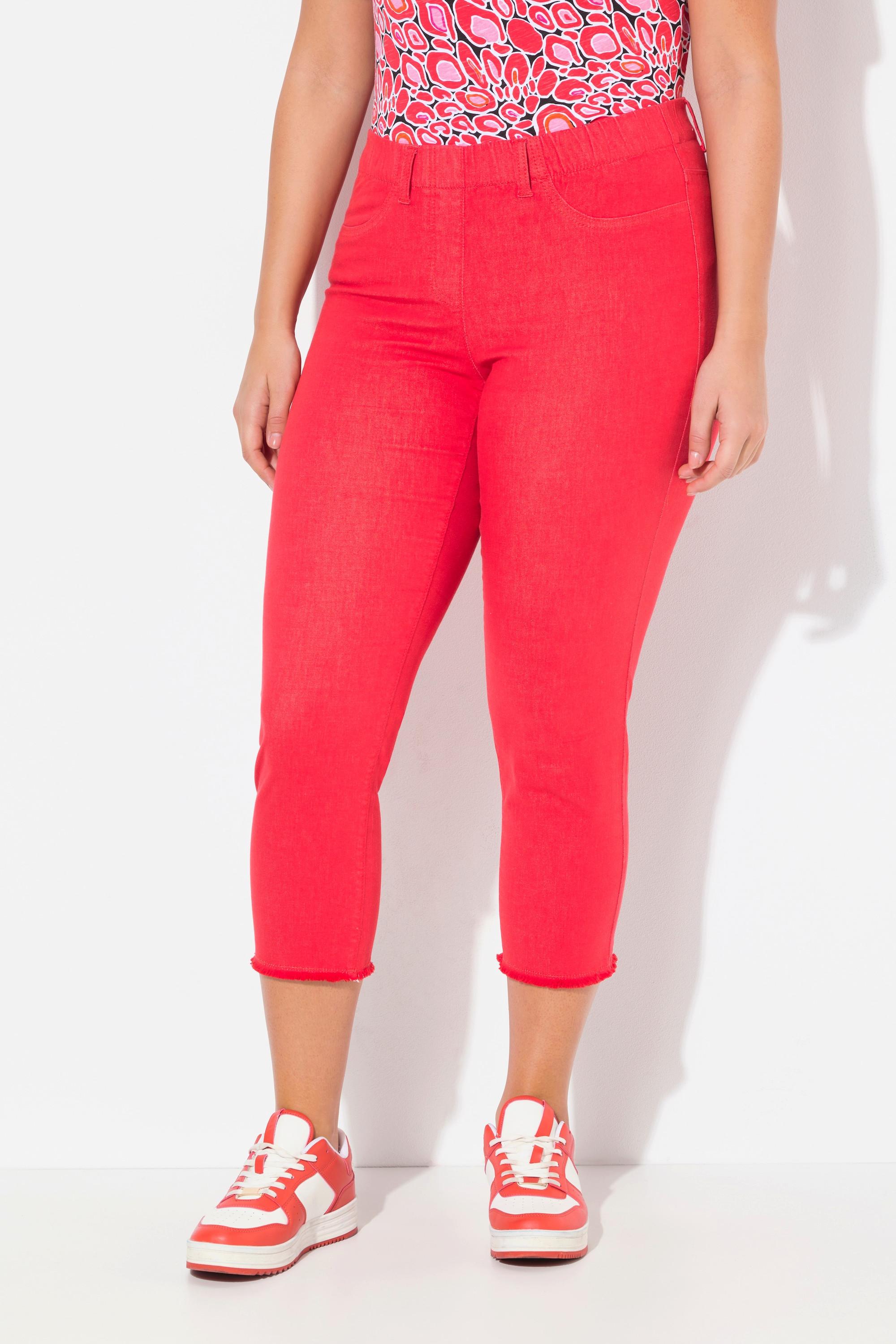 Ulla Popken Sienna 7/8 Hose schmaler Bein Fransensaum