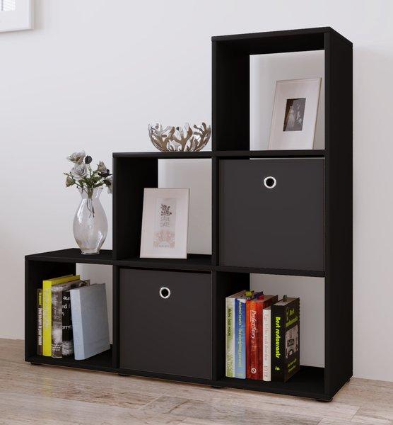 VCM Holzregal stehend | platzsparendes Regal | Maße: H. 105 x B. 108 x T. 29 cm | Elegantes Regal stehend | Aufbewahrungsregal | Bücherregal |