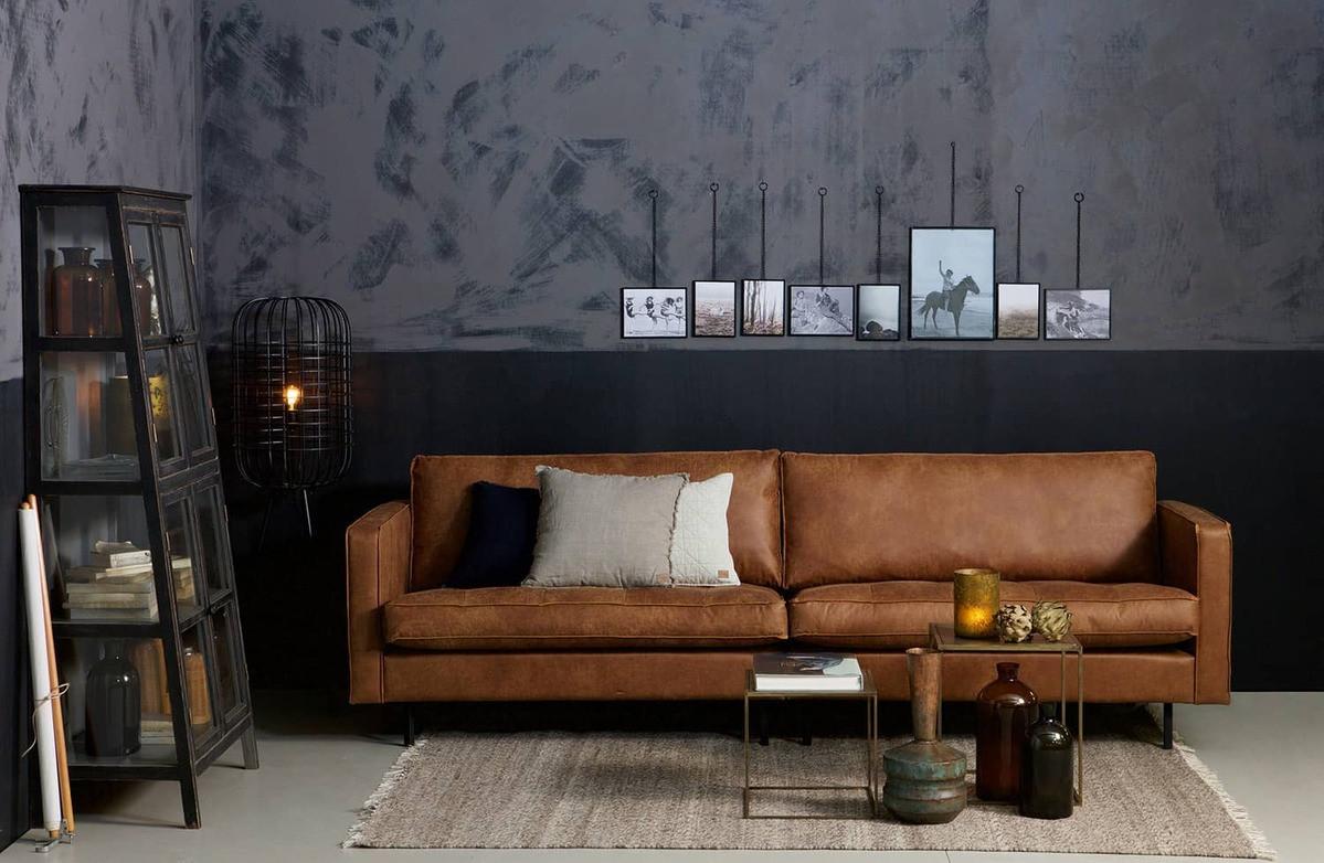 mutoni Sofa Rodeo Classic 3-Sitz 275 Recycling-Leder cognac