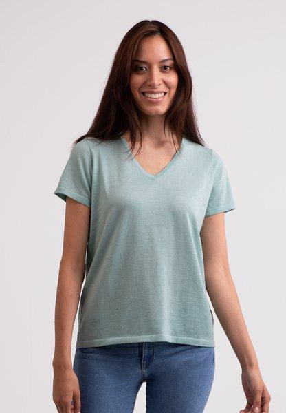 CASH-MERE.CH V-Ausschnitt Kurzarm T-Shirt