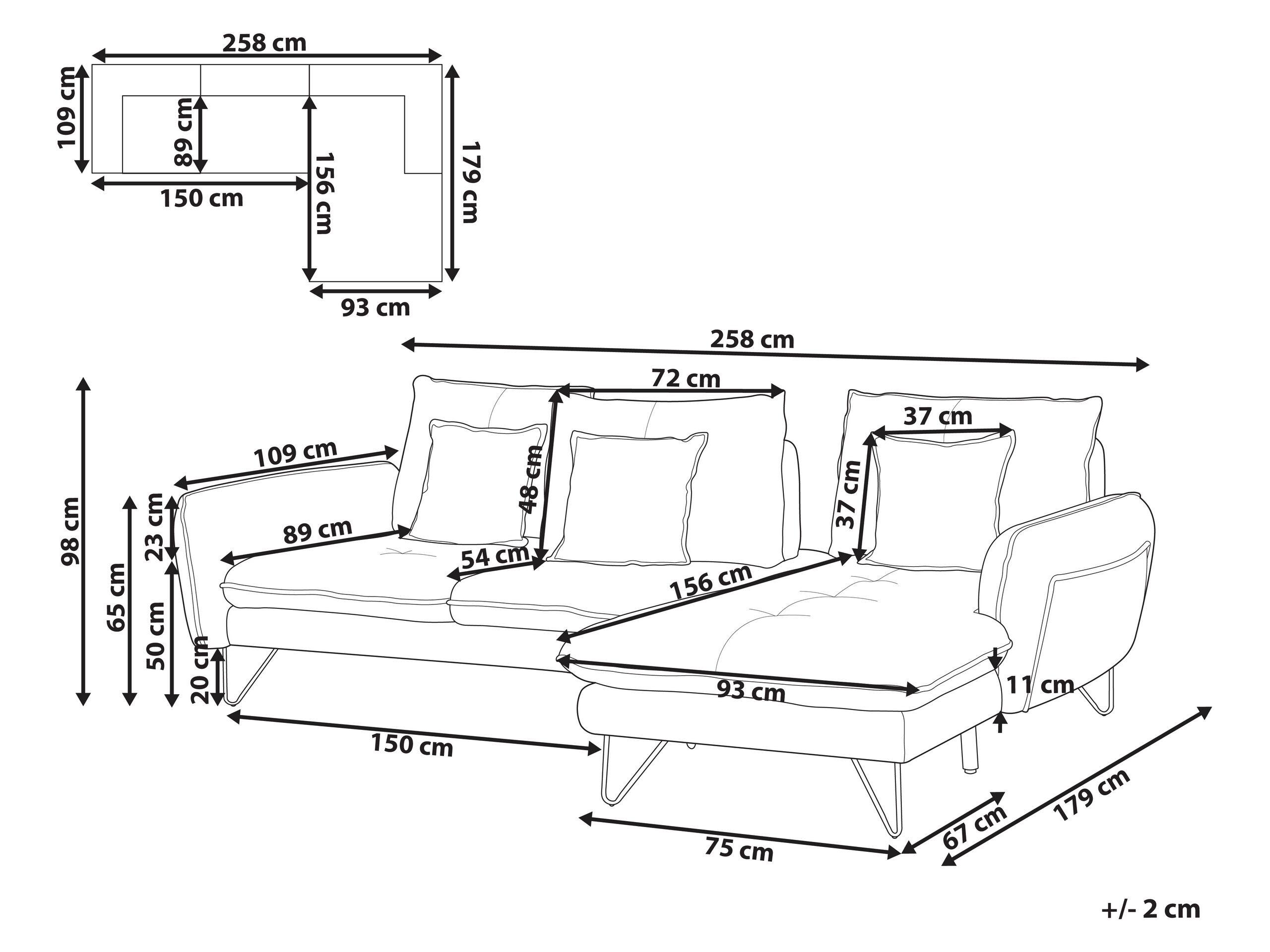 Beliani Ecksofa aus Chenillegewebe Modern SERSAN