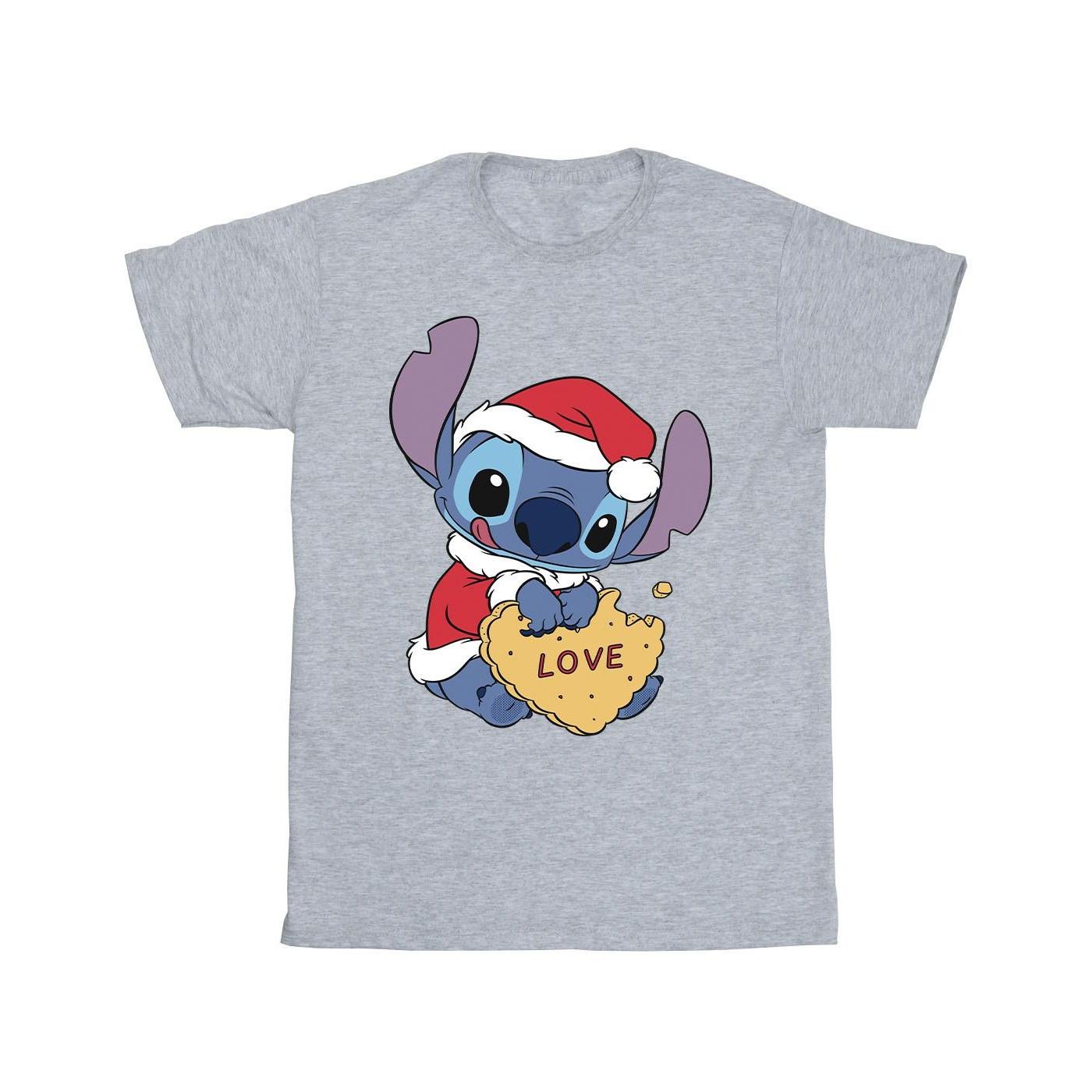 Disney Stitch Christmas Cookie Print T-Shirt