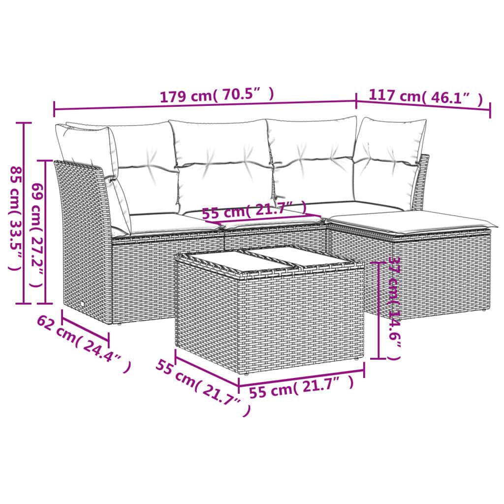 VidaXL Garten sofagarnitur poly-rattan